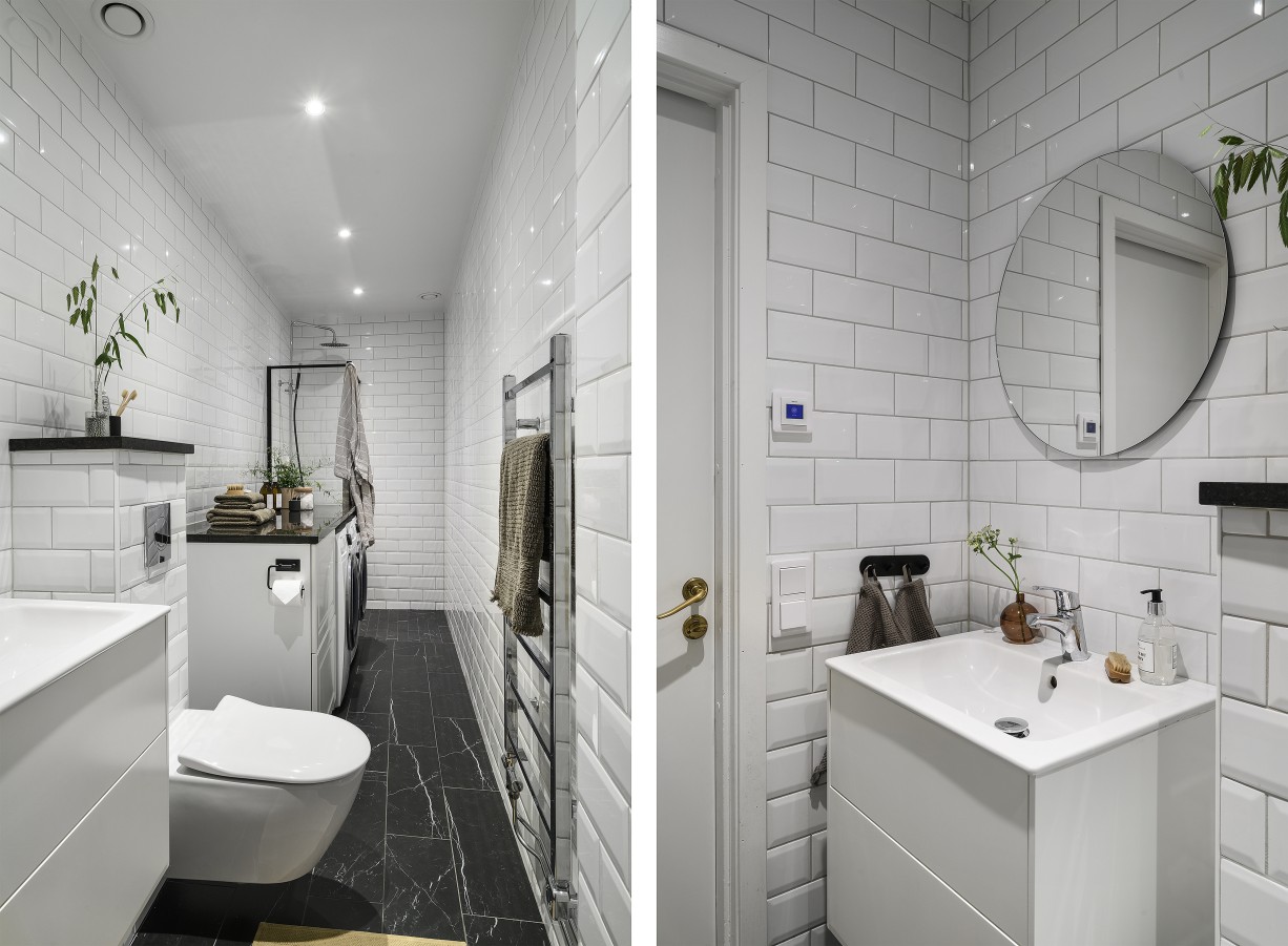 Mycket fint badrum med golvvärme och tvättmöjligheter Bergsgatan 14, 4tr