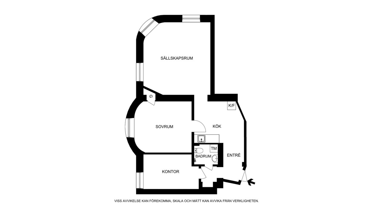 Planritning lägenhet 1102 (ej skalenlig, avvikelser kan förekomma) Surbrunnsgatan 31A