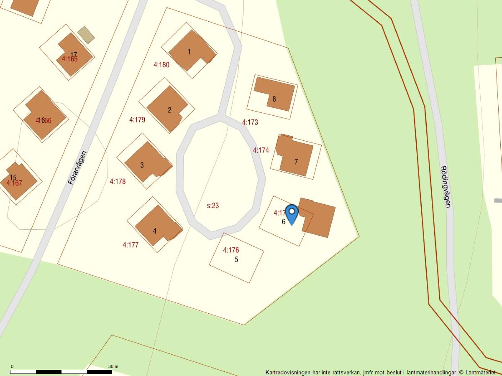 Fastighetskarta Förarvägen 6