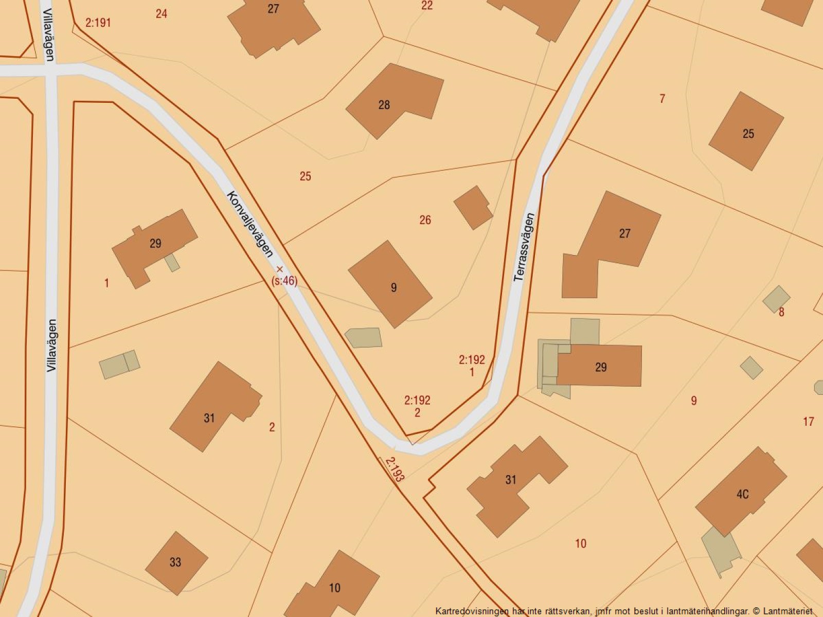 Fastighetskarta Konvaljevägen 9