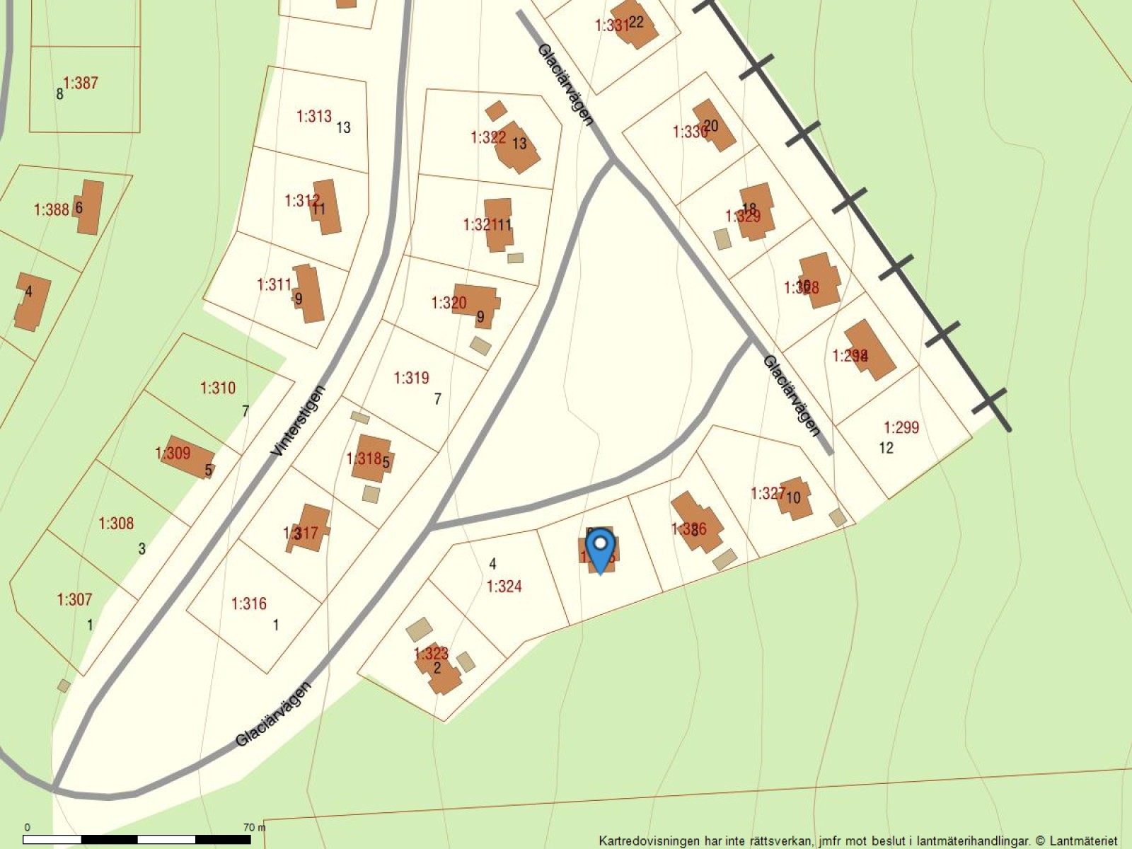 Fastighetskarta Glaciärvägen 6