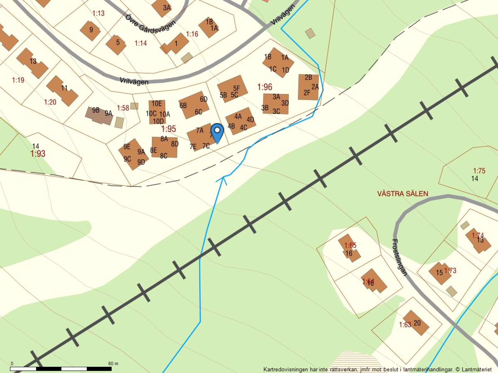 Fastighetskarta Vrilbacken 7F