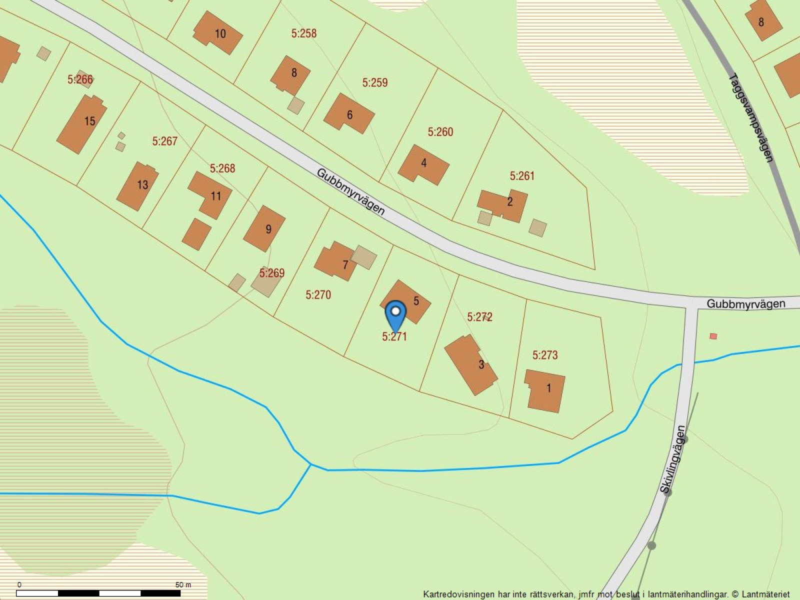 Fastighetskarta Gubbmyrvägen 5