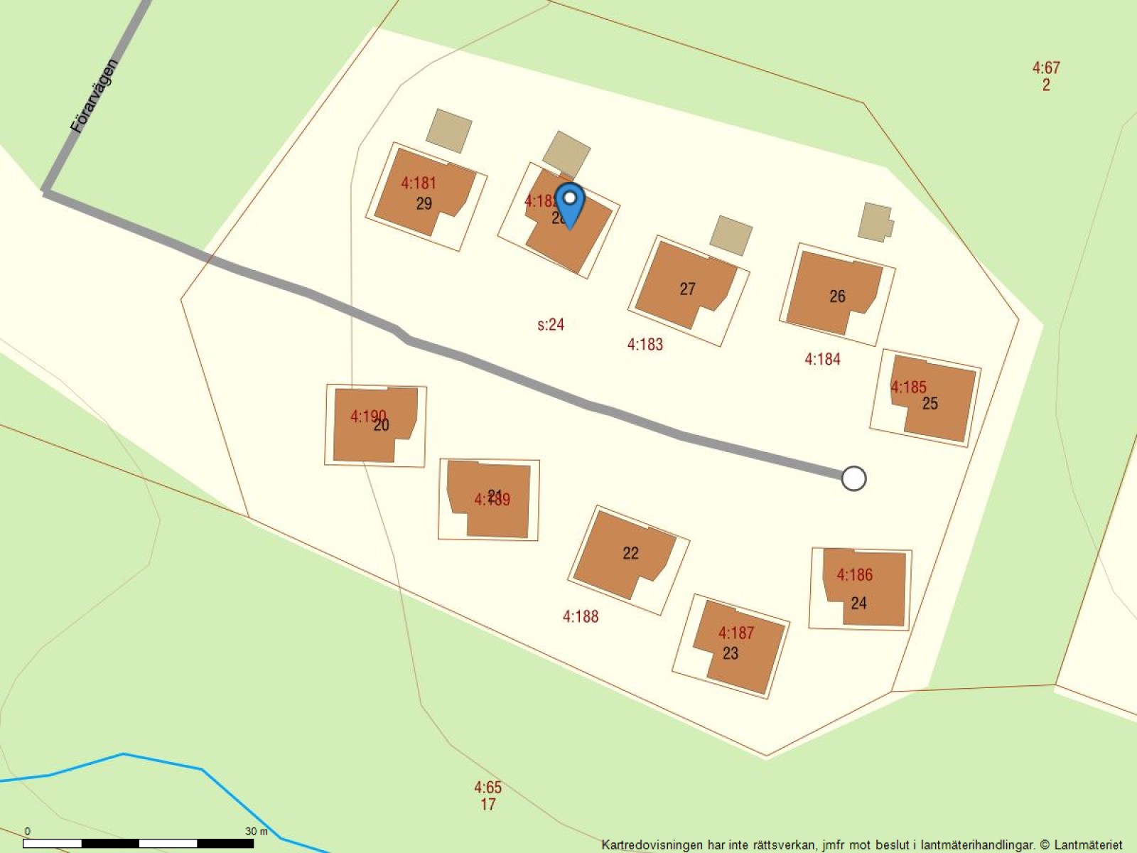 Fastighetskarta Förarvägen 28