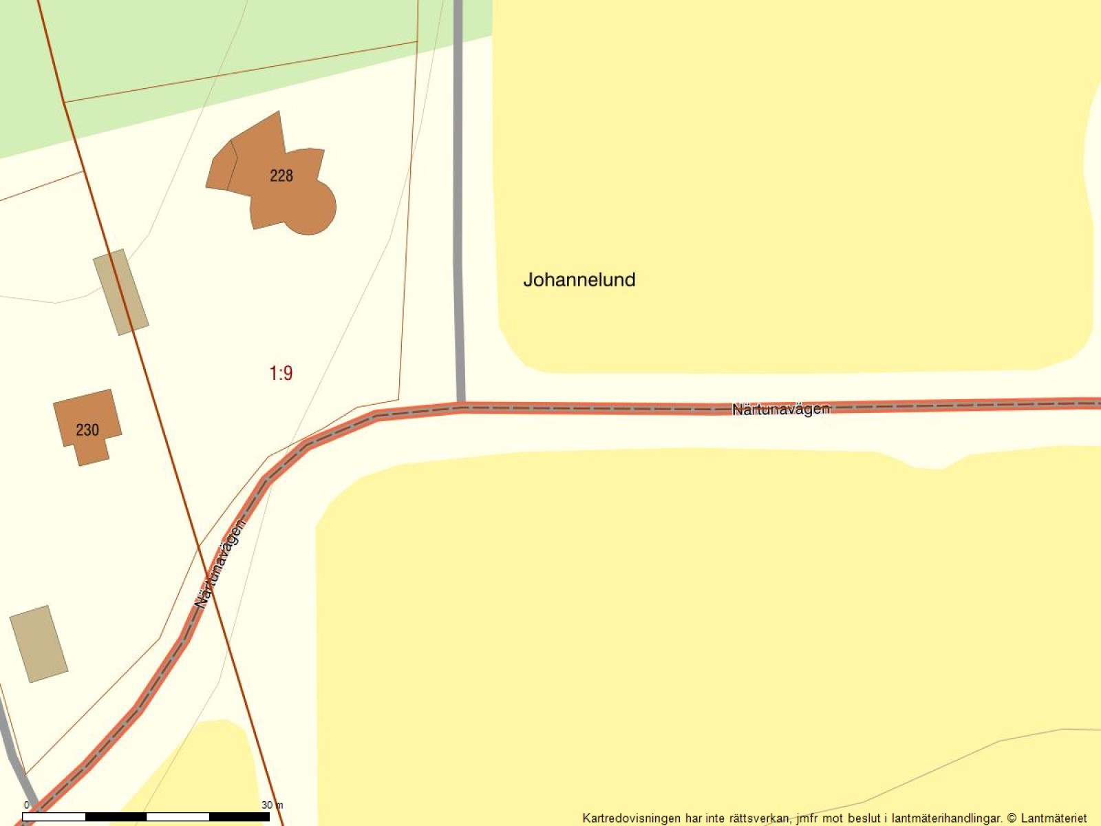 Fastighetskarta Närtunavägen 228