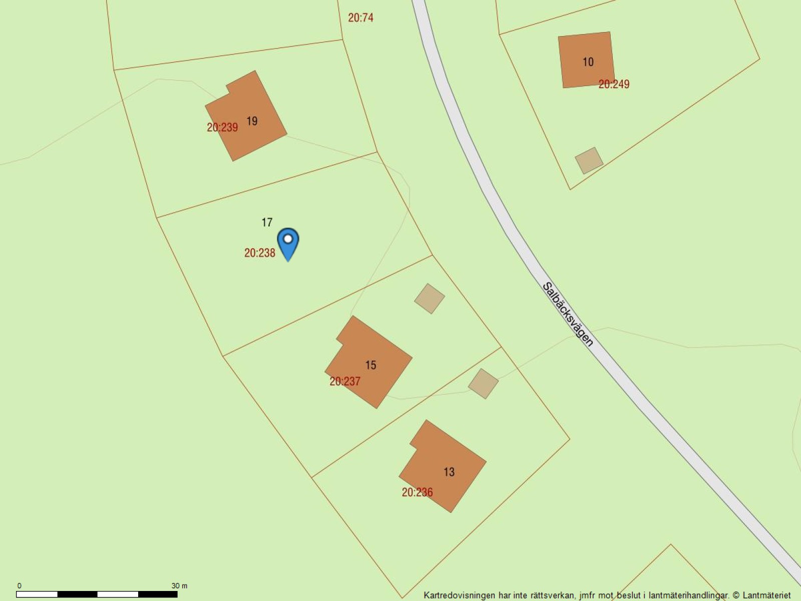 Fastighetskarta Salbäcksvägen 17