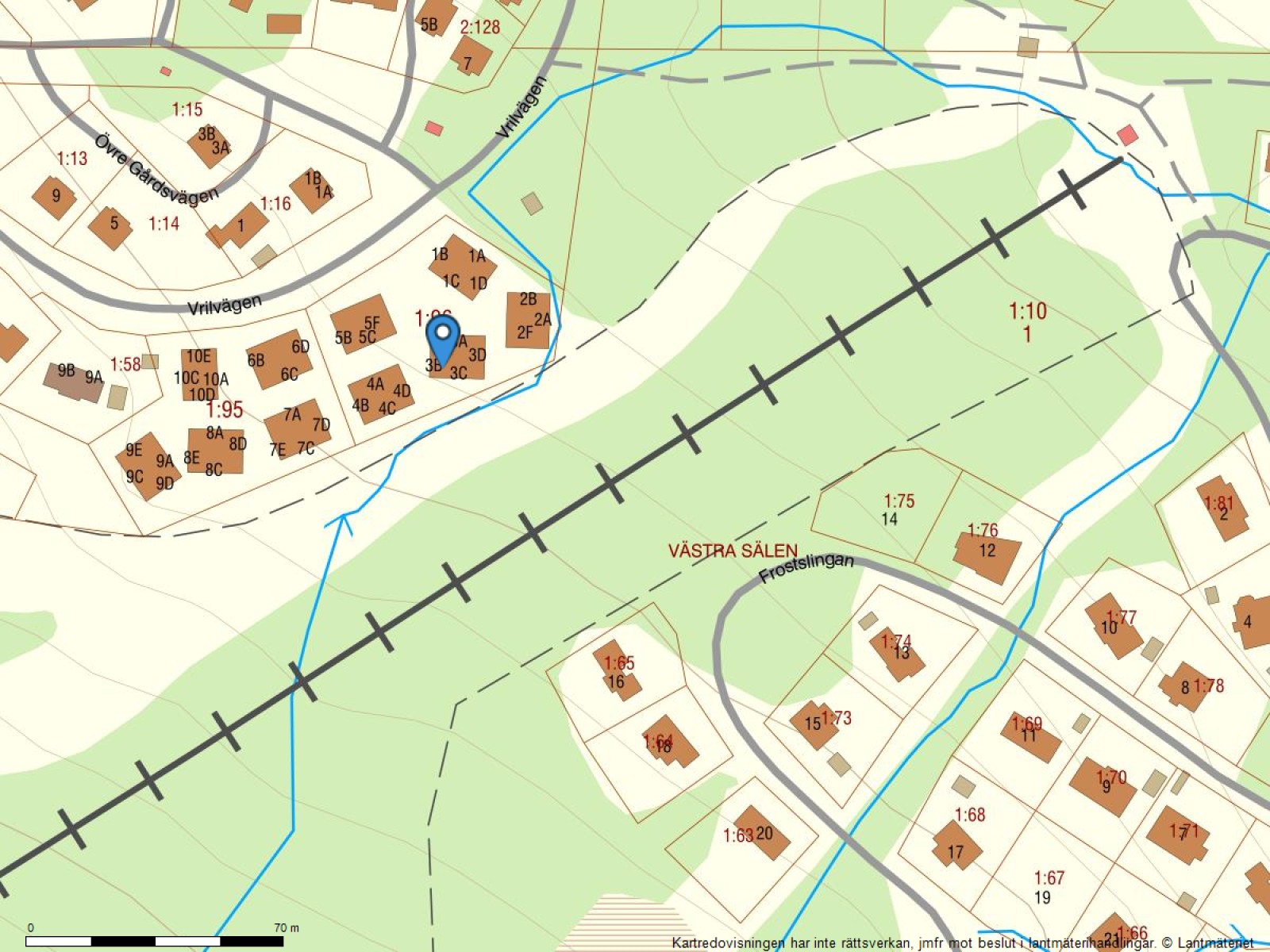 Fastighetskarta Vrilbacken 3E