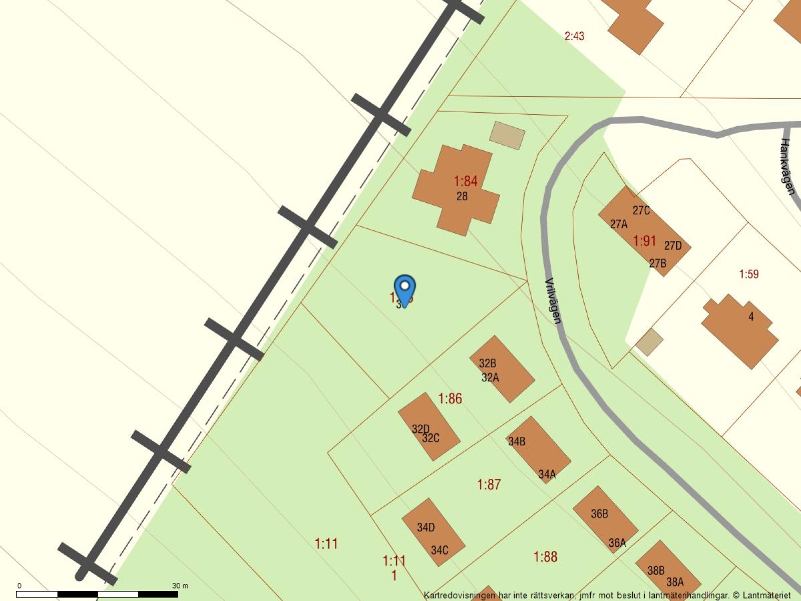 Fastighetskarta Vrilvägen 30