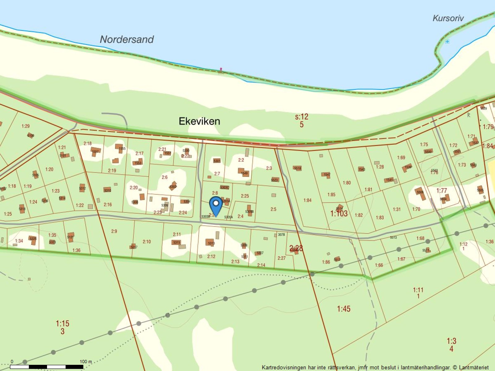 Fastighetskarta Fårö Ekeviken 5303B