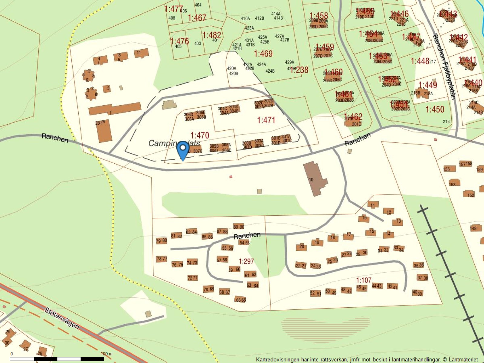 Fastighetskarta Ranchen Lodge 307C