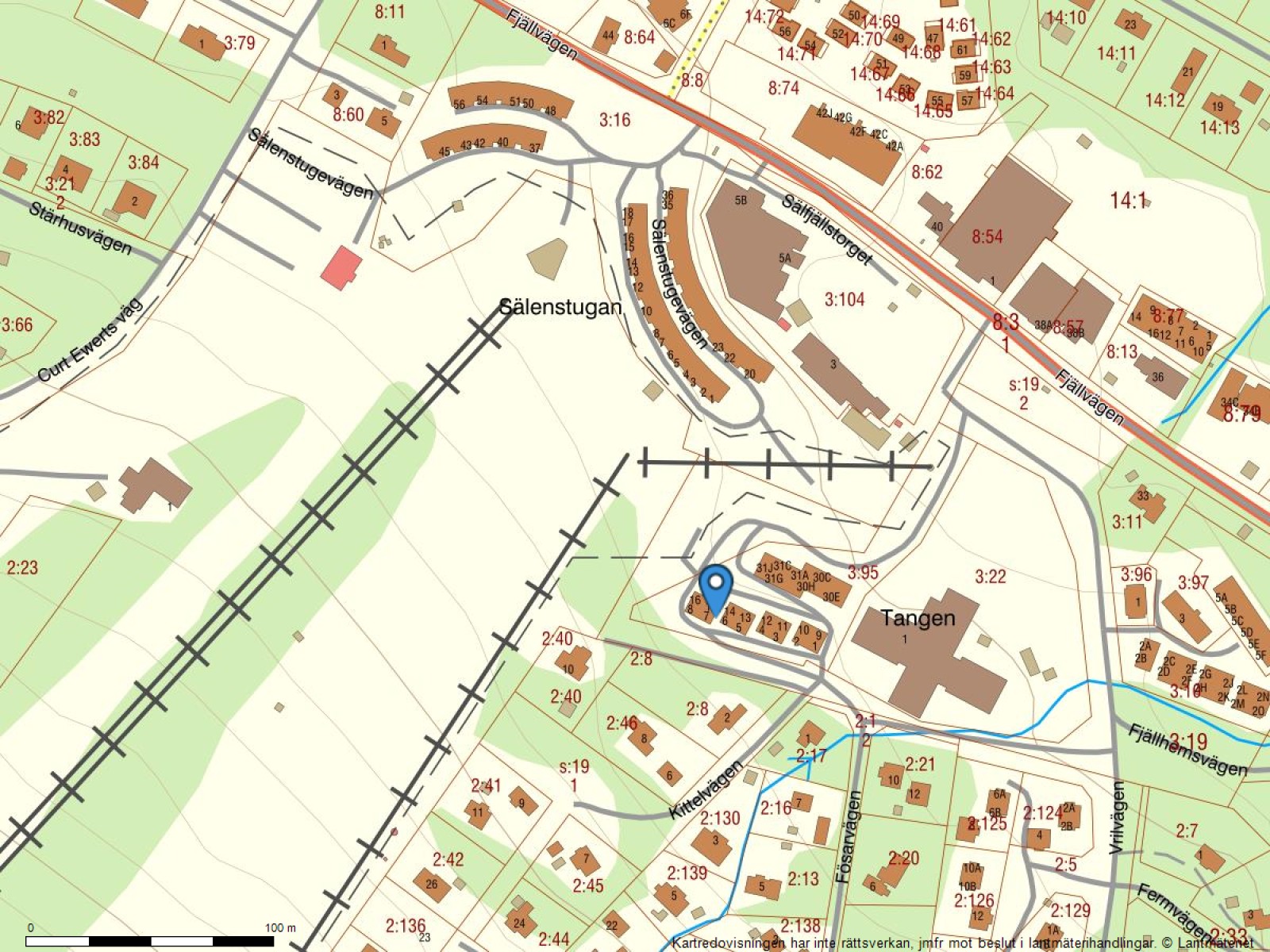 Fastighetskarta Lindvallen Sälfjällstorget 2102