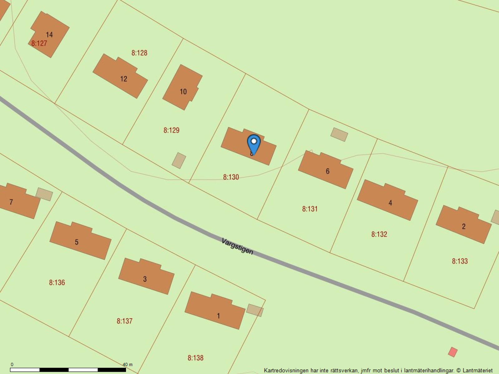 Fastighetskarta Vargstigen 8B