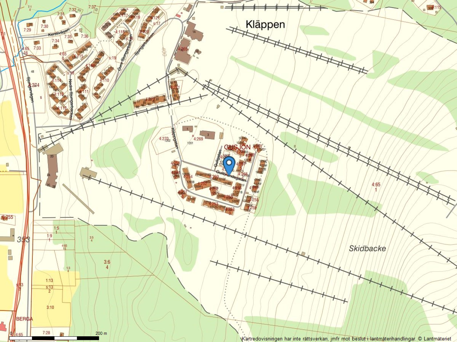 Fastighetskarta Gullbrändsgatan 1213 C