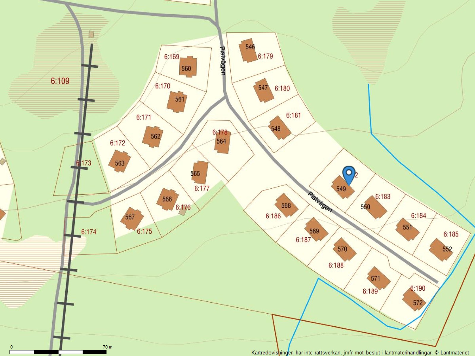 Fastighetskarta Pistvägen 549 B