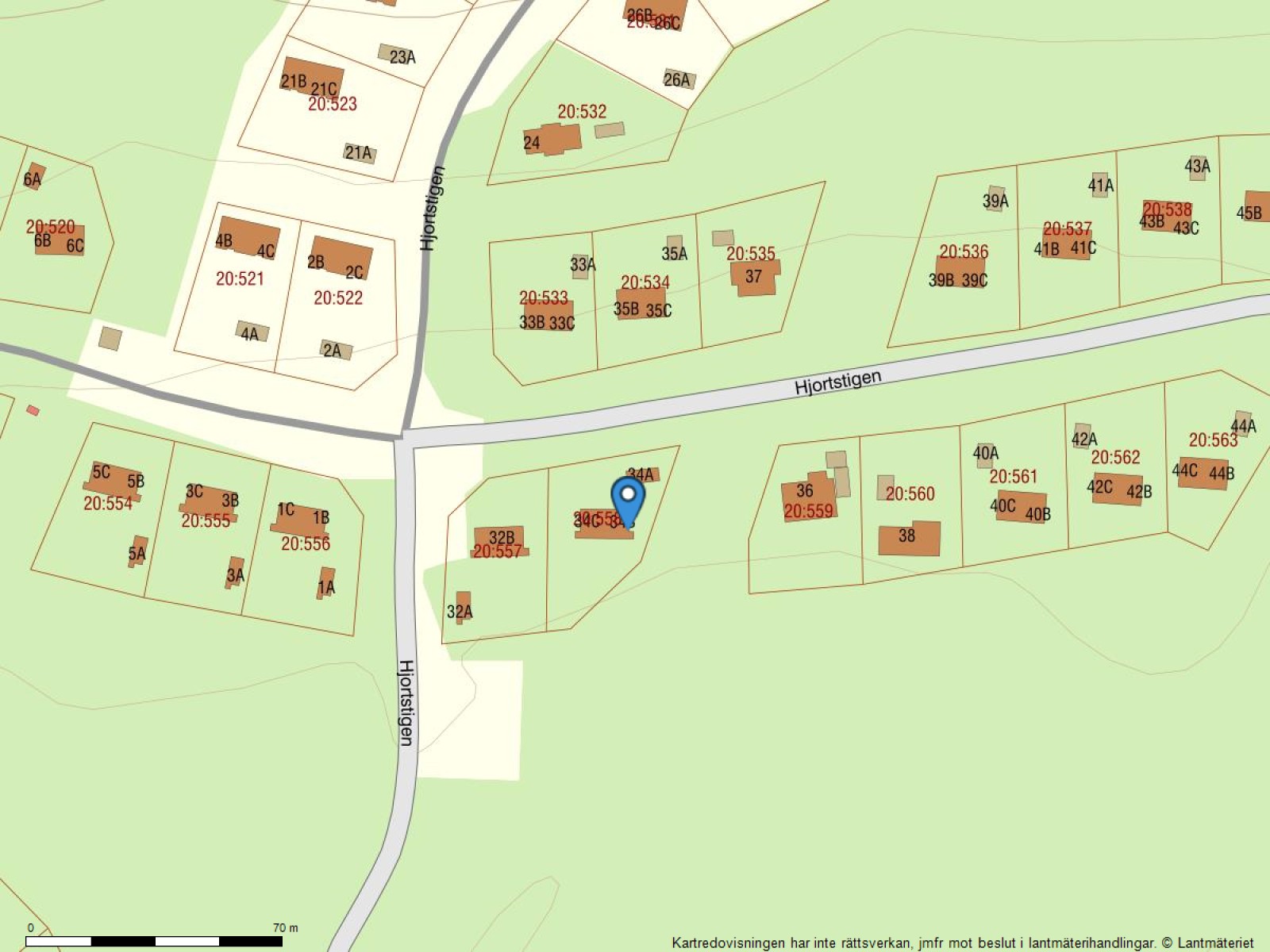 Fastighetskarta Hjortstigen 34B