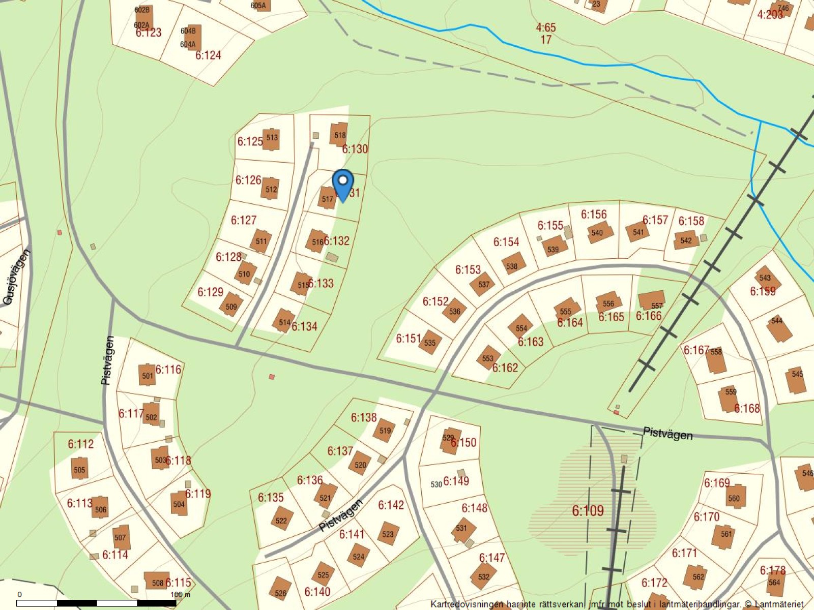 Fastighetskarta Pistvägen 517