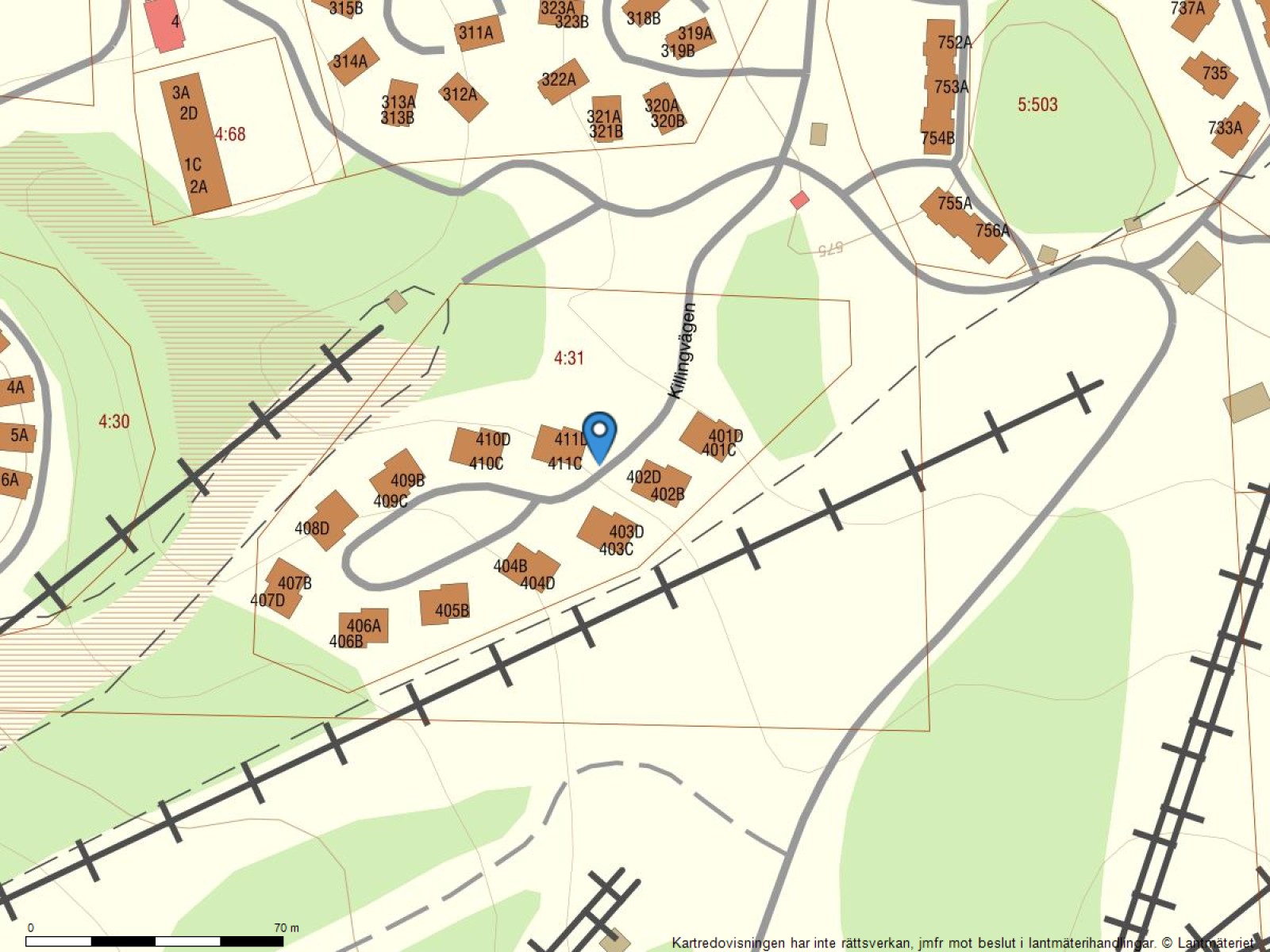 Fastighetskarta Gula Byn 411 B
