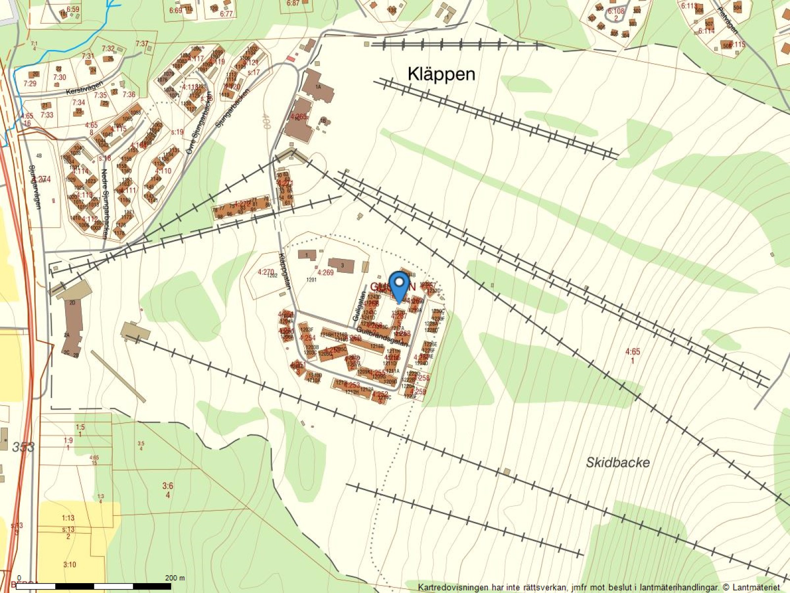 Fastighetskarta Gullgatan 1246D