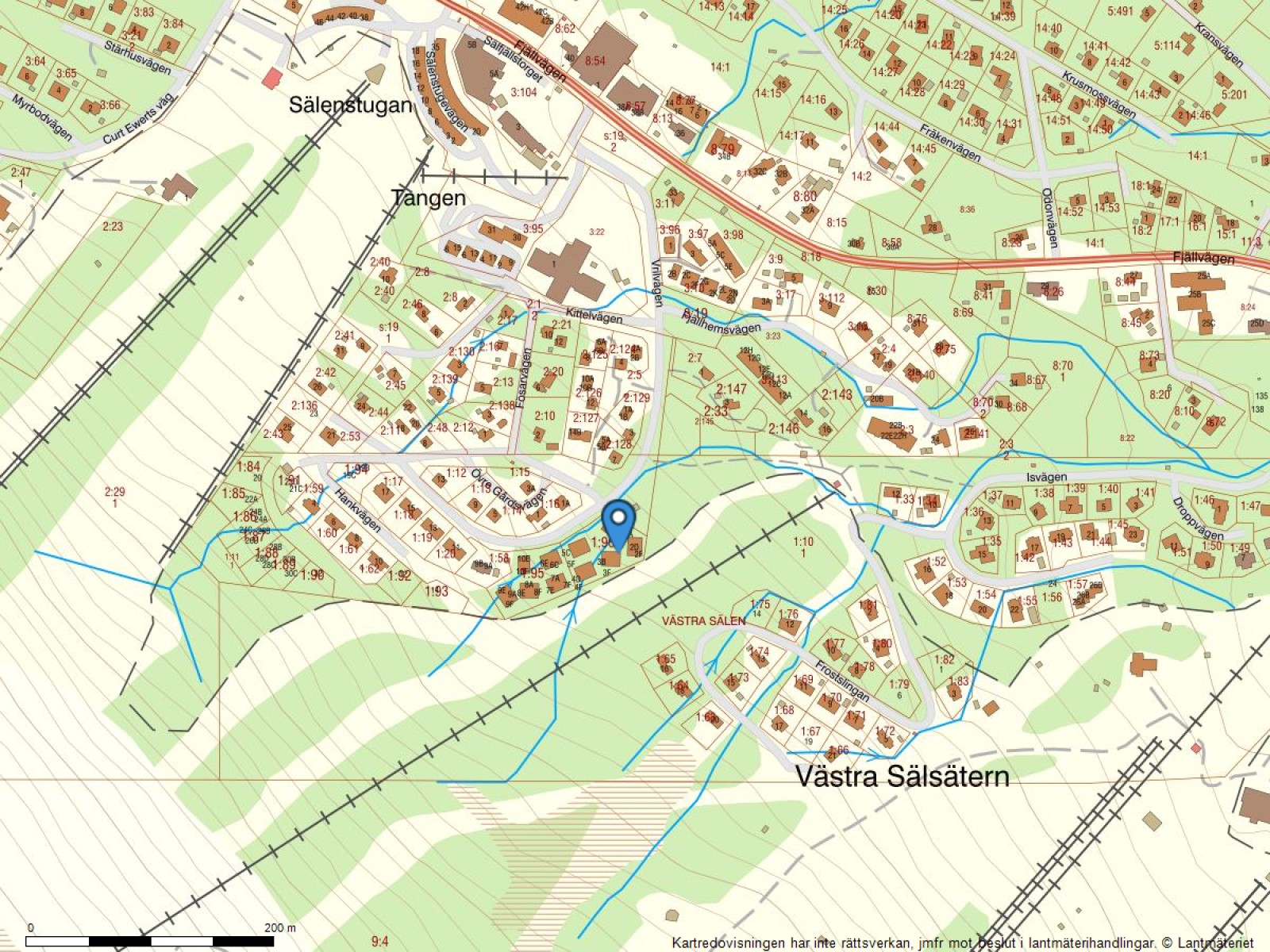 Fastighetskarta Vrilbacken 3B