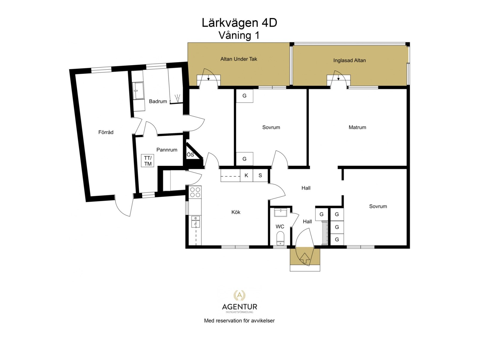 2D Floor Plan - Våning 1 - Letterhead Lärkvägen 4D