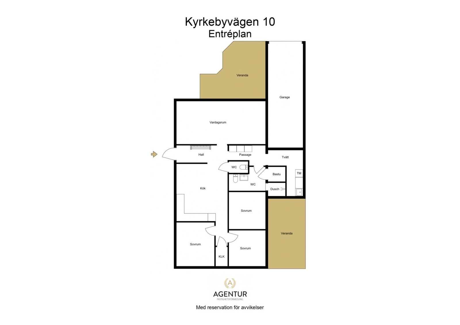 2D Floor Plan - Entréplan - Letterhead Kyrkebyvägen 10