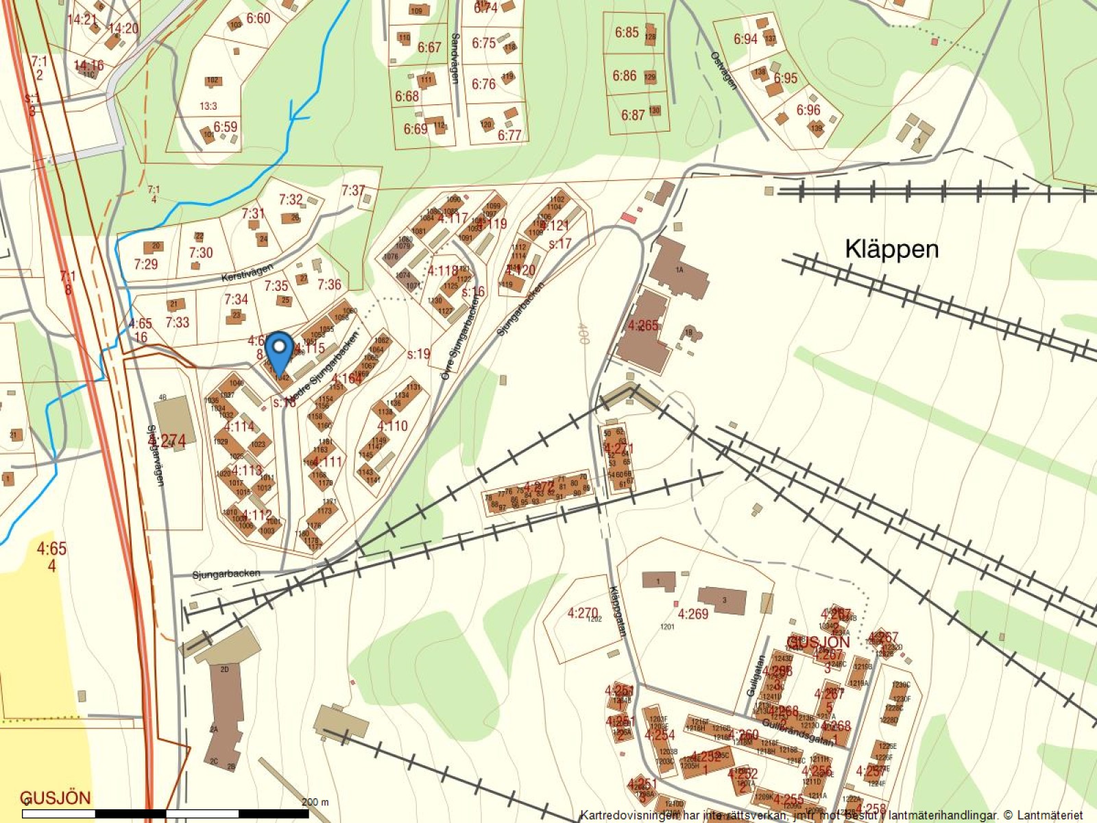 Fastighetskarta Sjungarbacken PLUS 1046