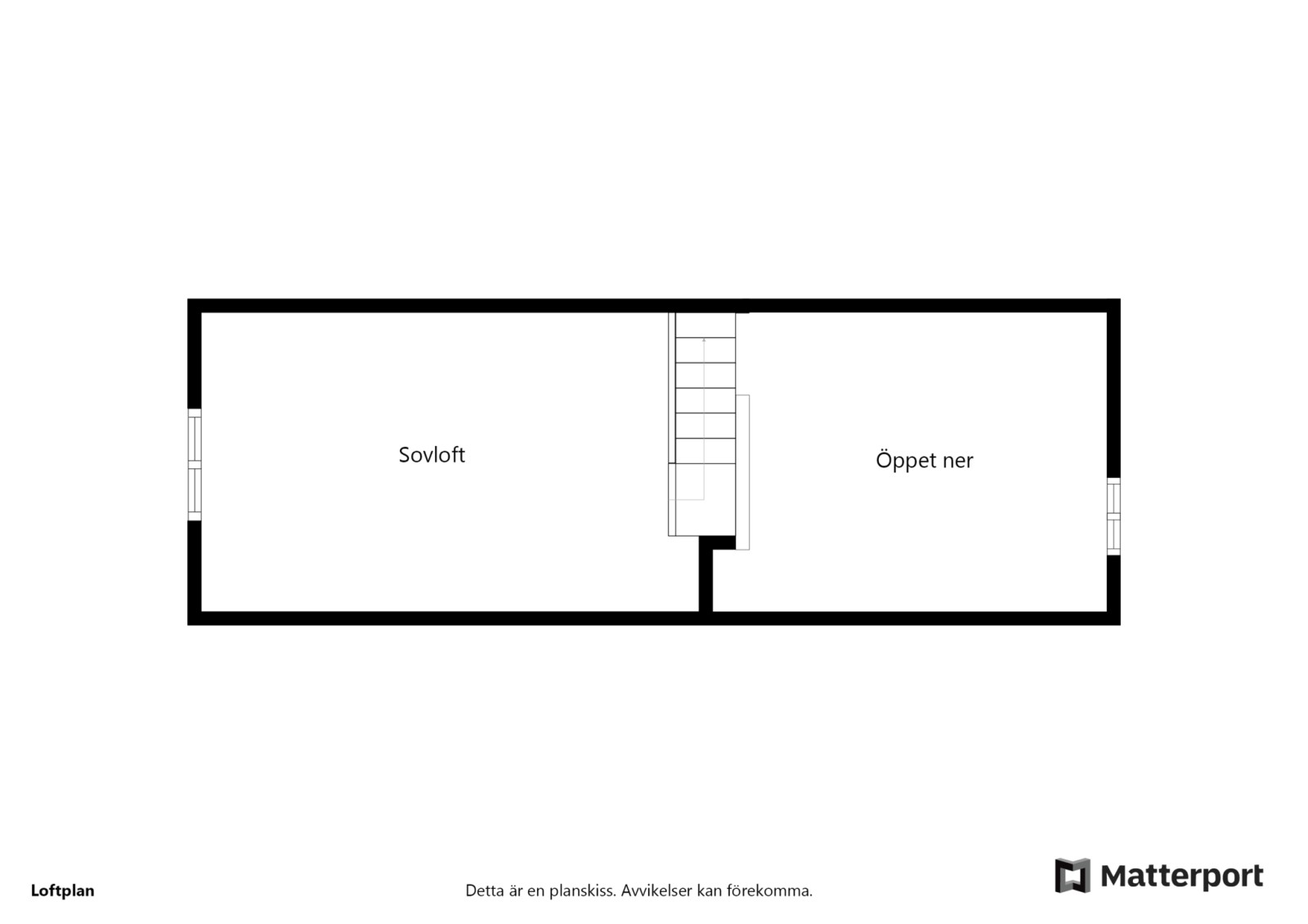 Planritning loftplan B Pistvägen 516 (A+B)