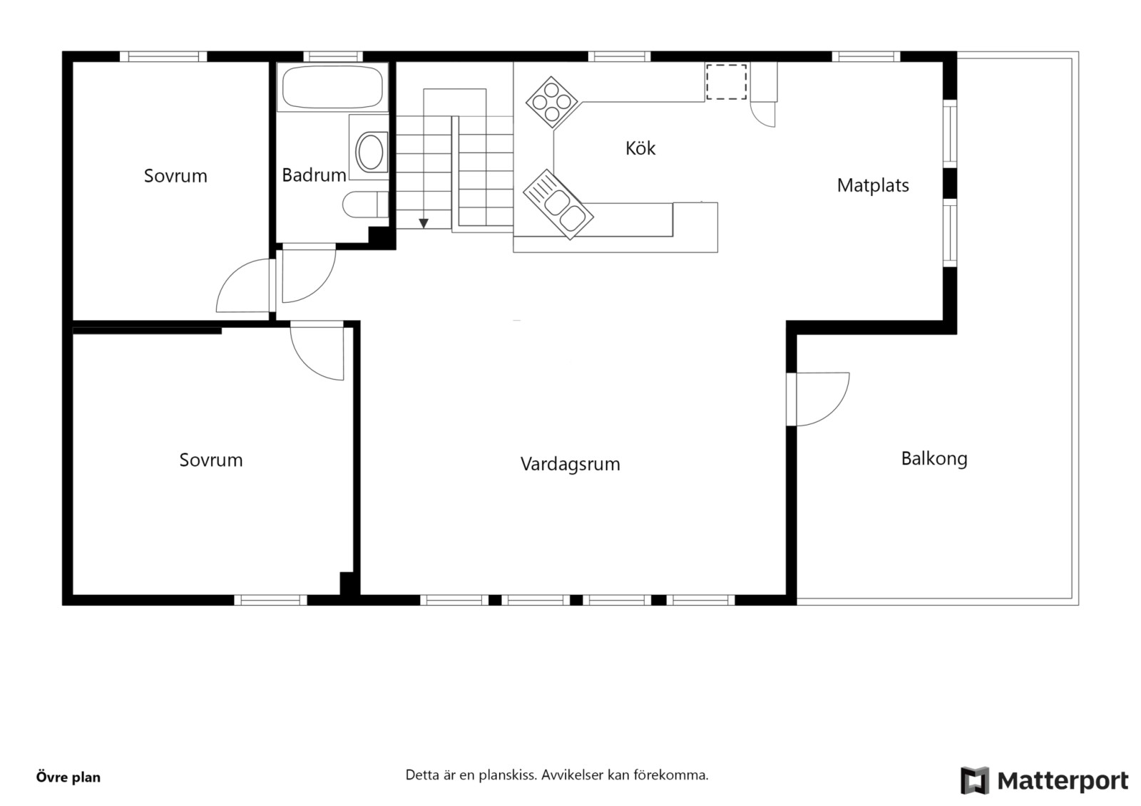 Planritning övre plan Röen 350