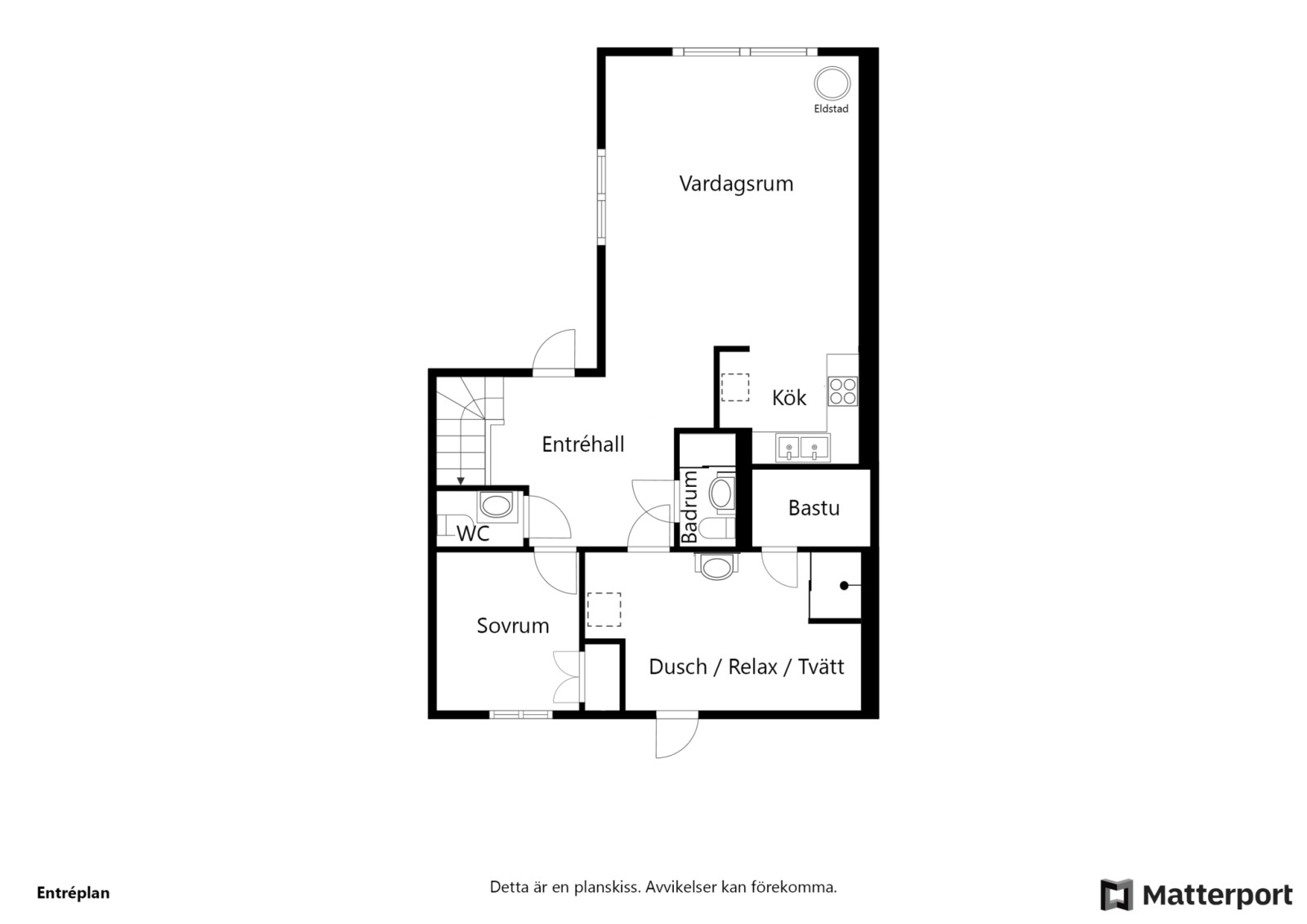 Planritning, entréplan Solhem 31