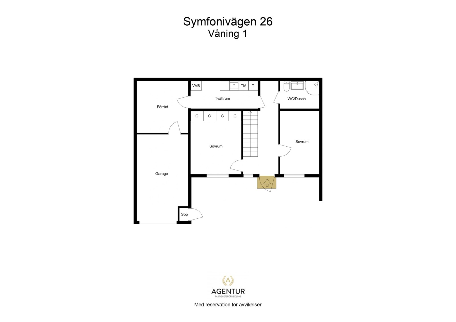 2D Floor Plan - Våning 1 - Letterhead Symfonivägen 26