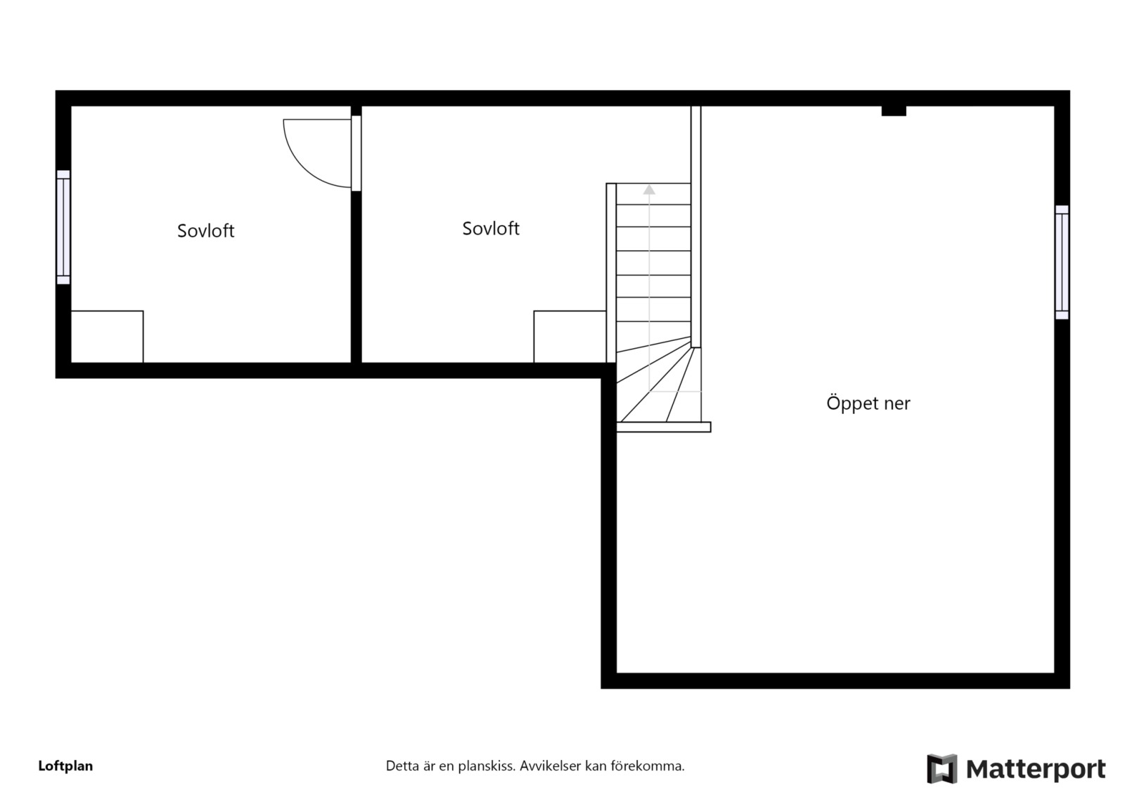 Planritning, loftplan Pistvägen 534A