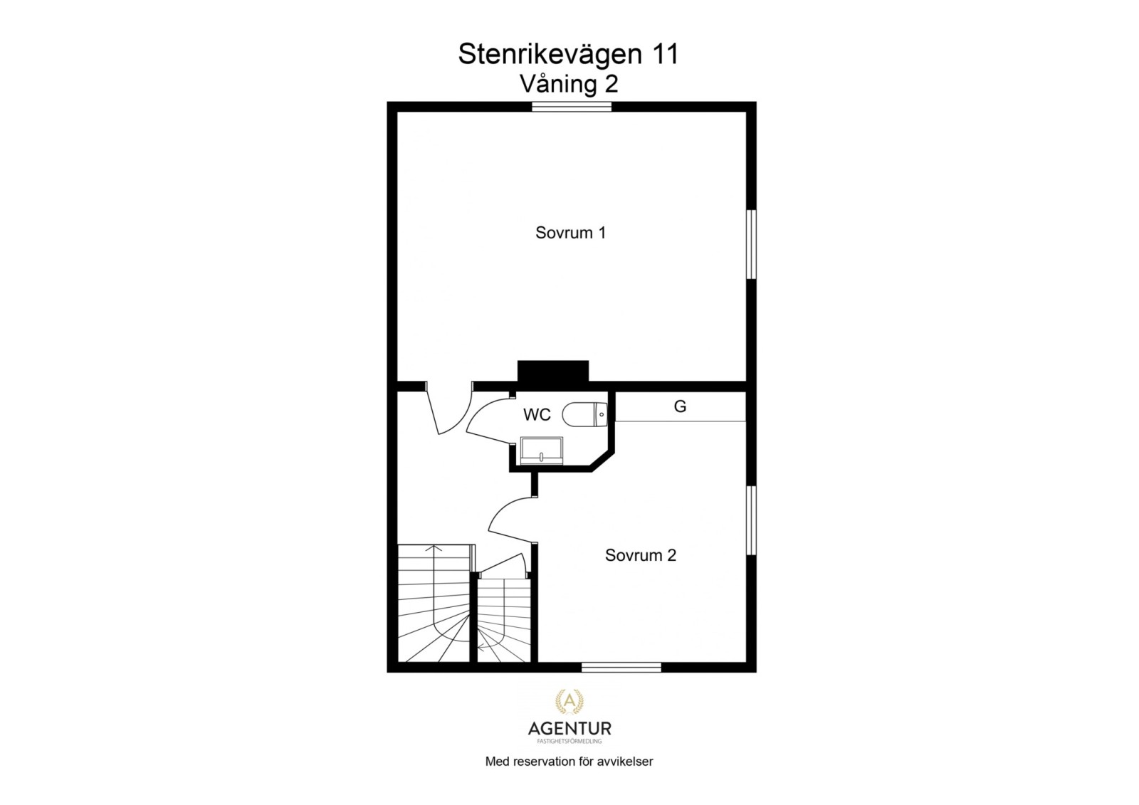 2D Floor Plan - Våning 2 - Letterhead Stenrikevägen 11