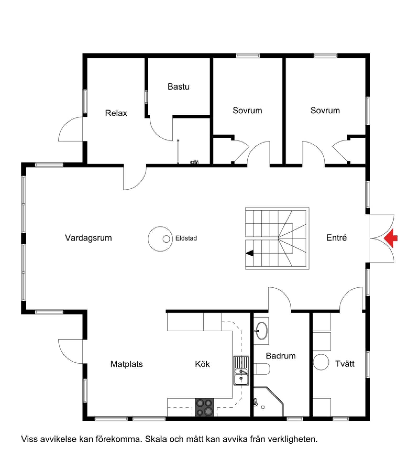 Planskiss, entréplan Granfjällsporten 35