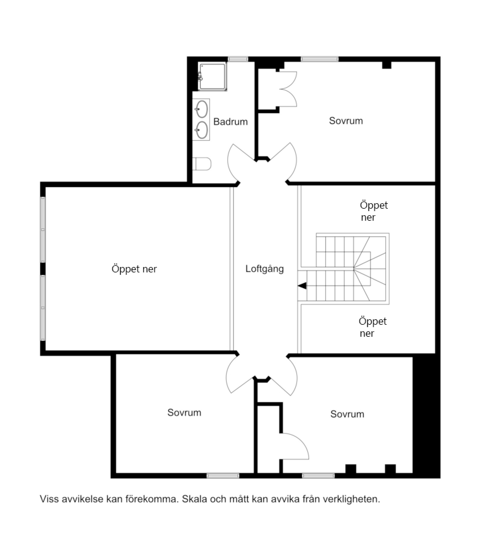 Planskiss, loftplan Granfjällsporten 35