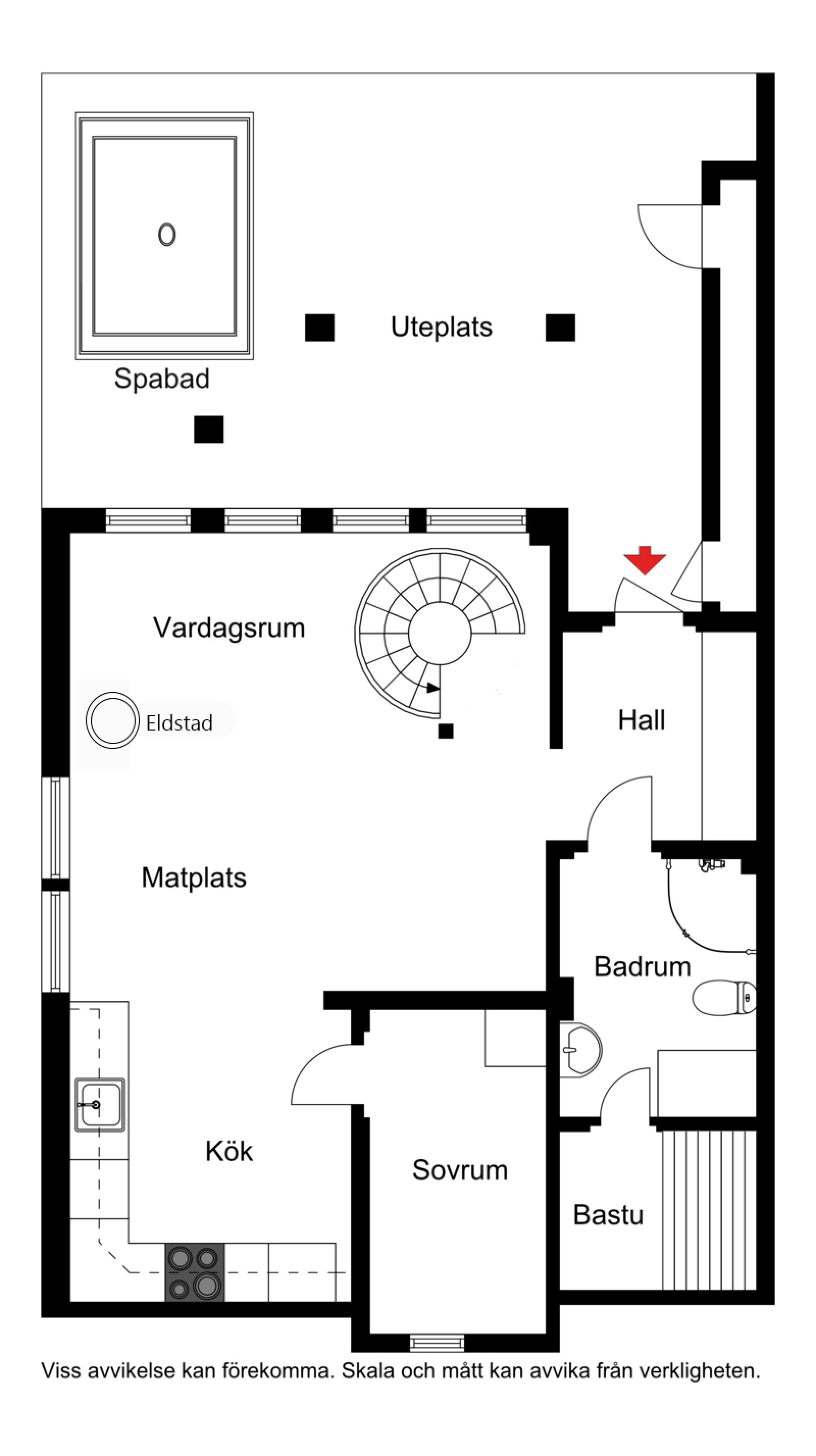 Planskiss, entréplan Trolldalen 53A