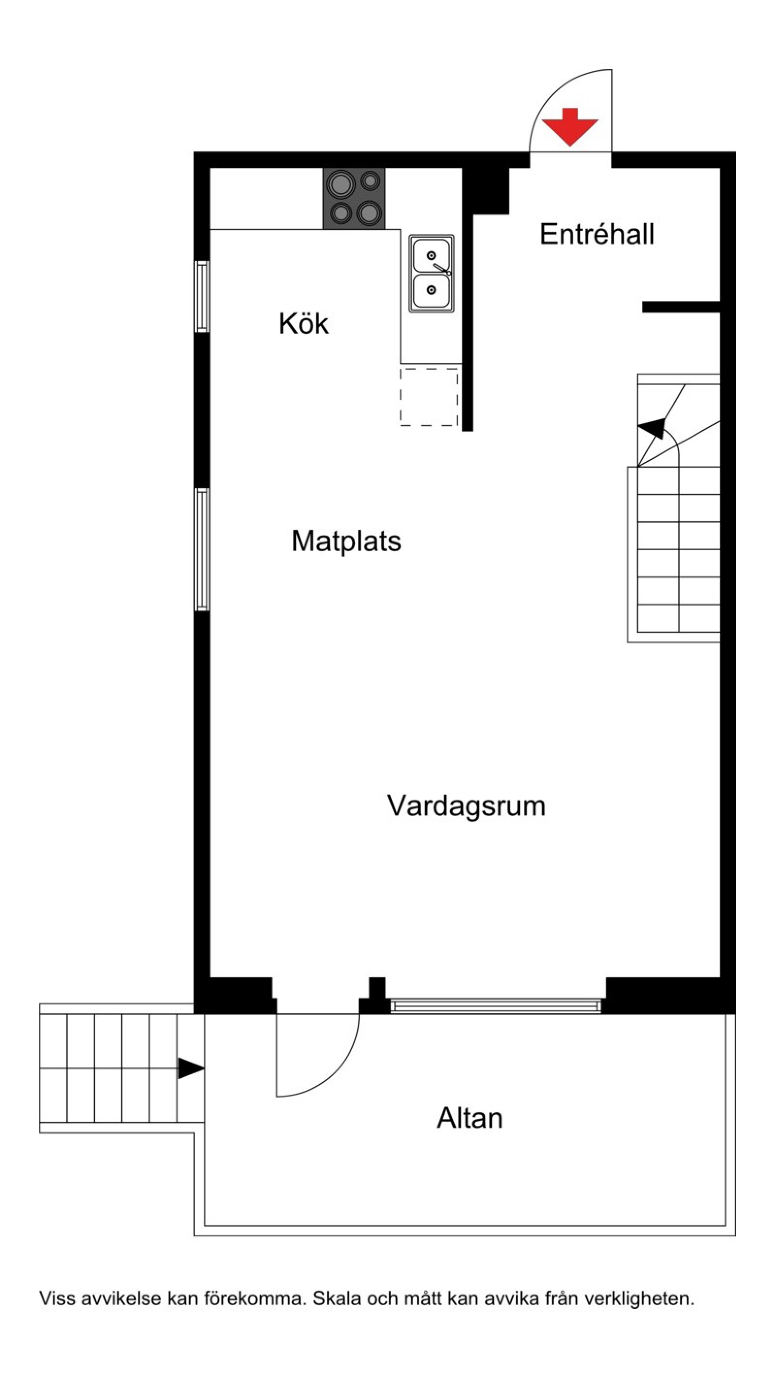 30A Planskiss, entréplan Renvägen 30A+B