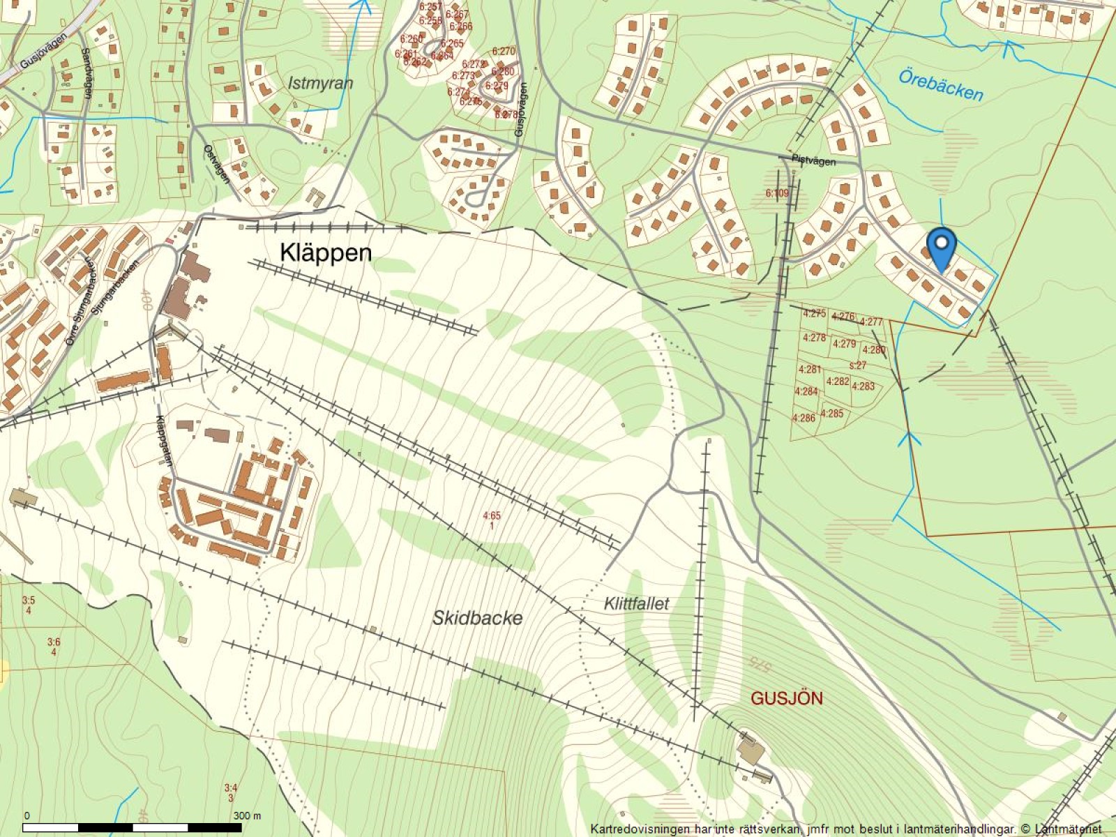 Fastighetskarta Pistvägen 550 B