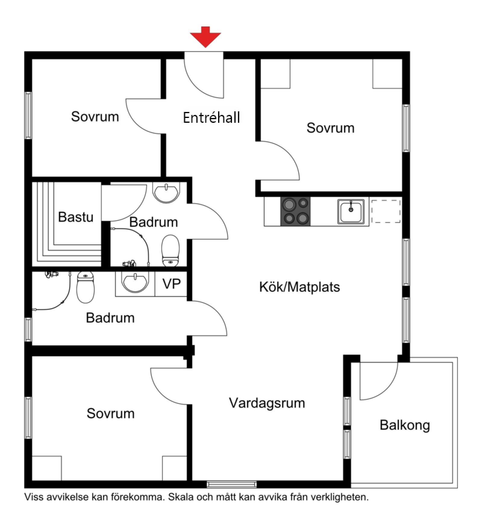 Planskiss Trivselvägen 23D