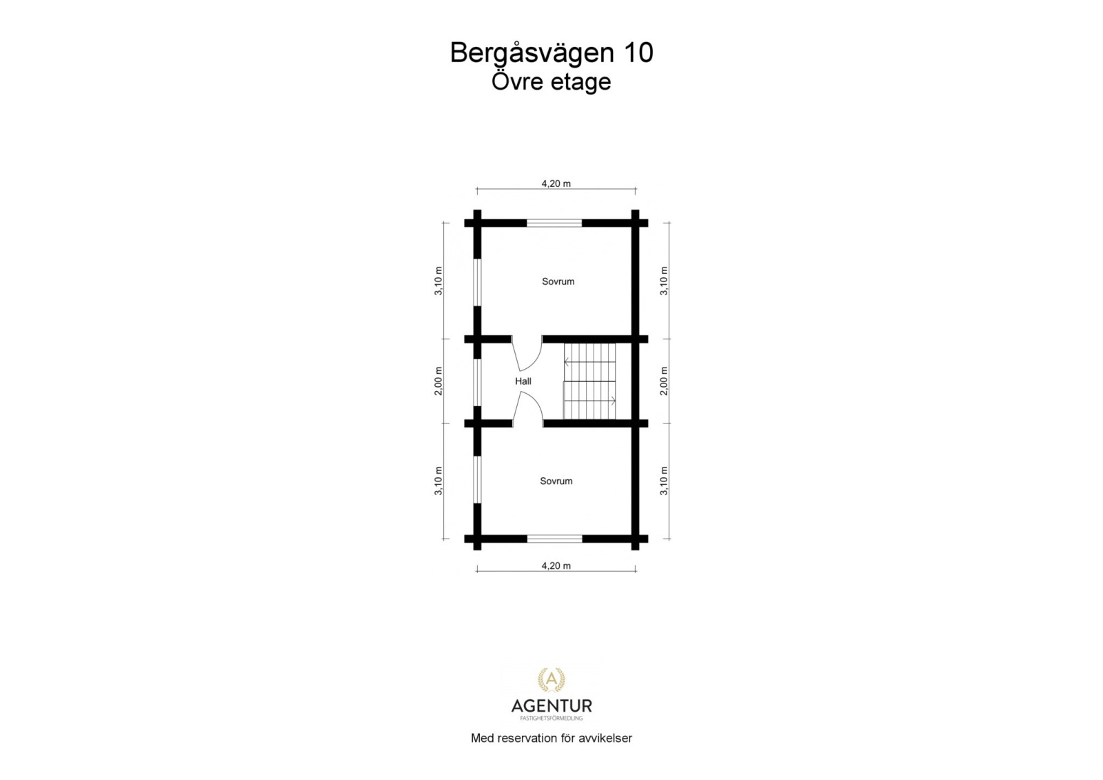 Övre etage  Bergåsvägen 10