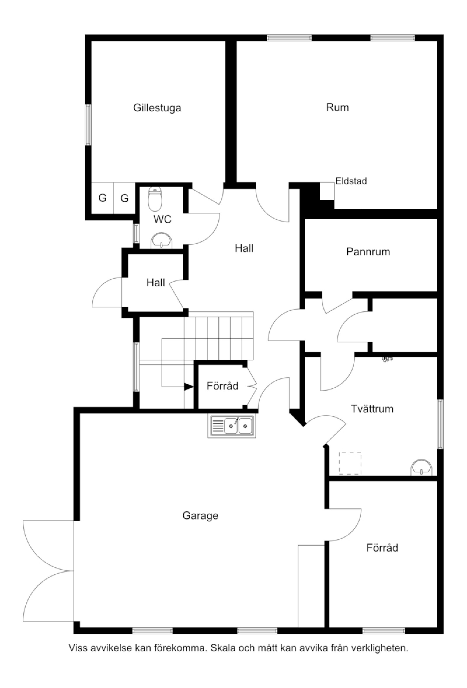 Planskiss, källarplan Transtrands kyrkby 139