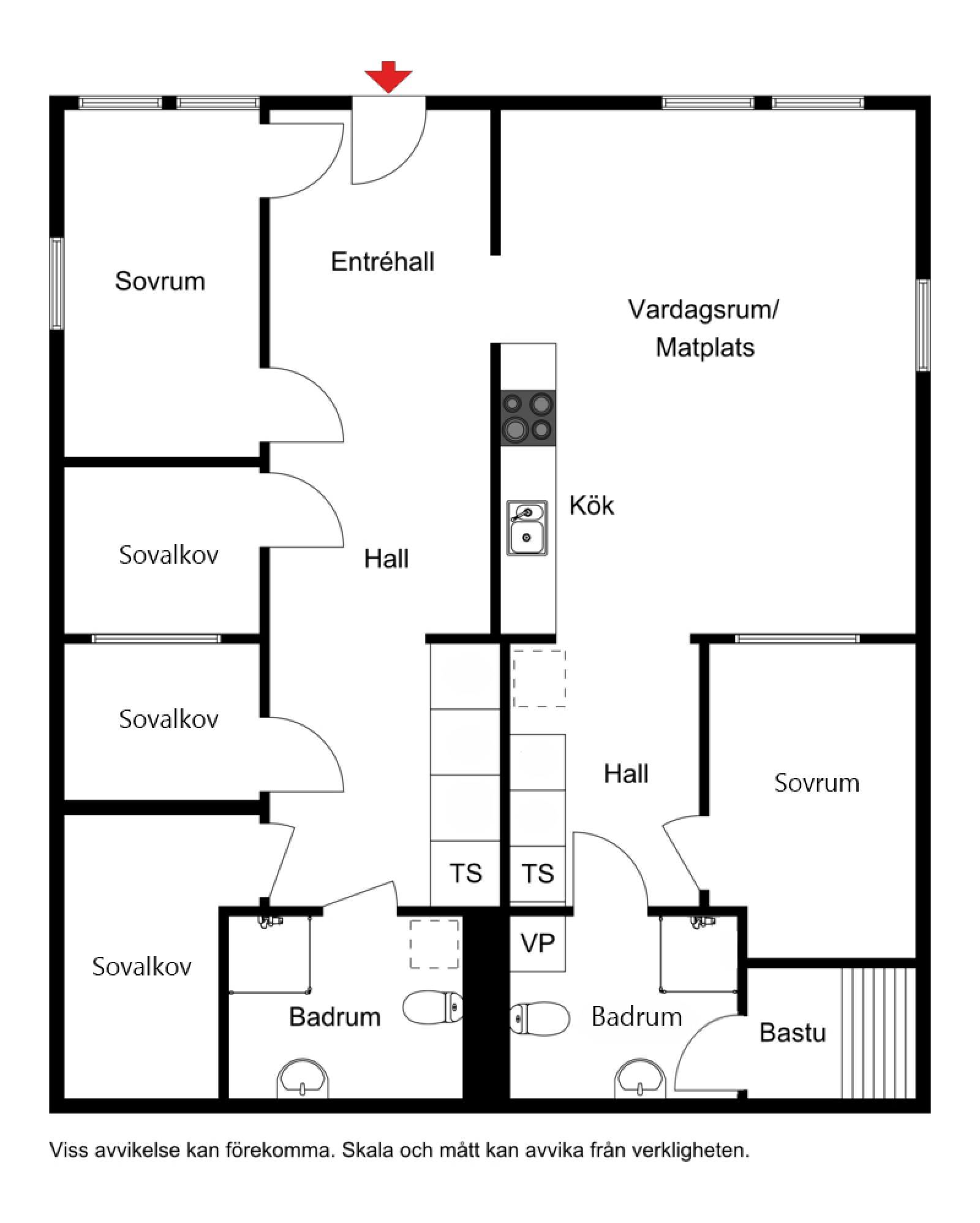 Planskiss, lägenhetsplan Vråken 9 C/D