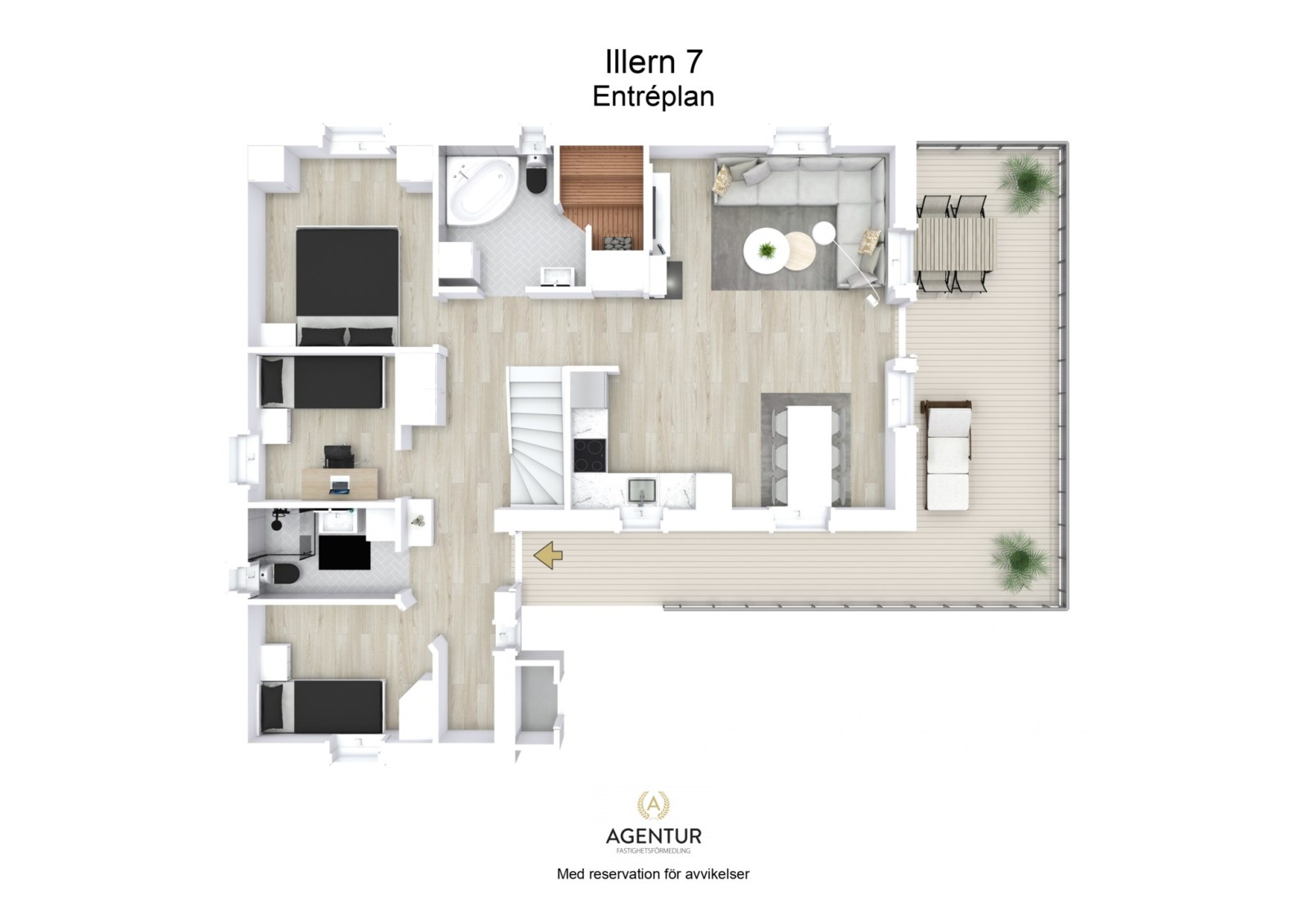 3D Floor Plan - Entréplan - Letterhead Illern 7