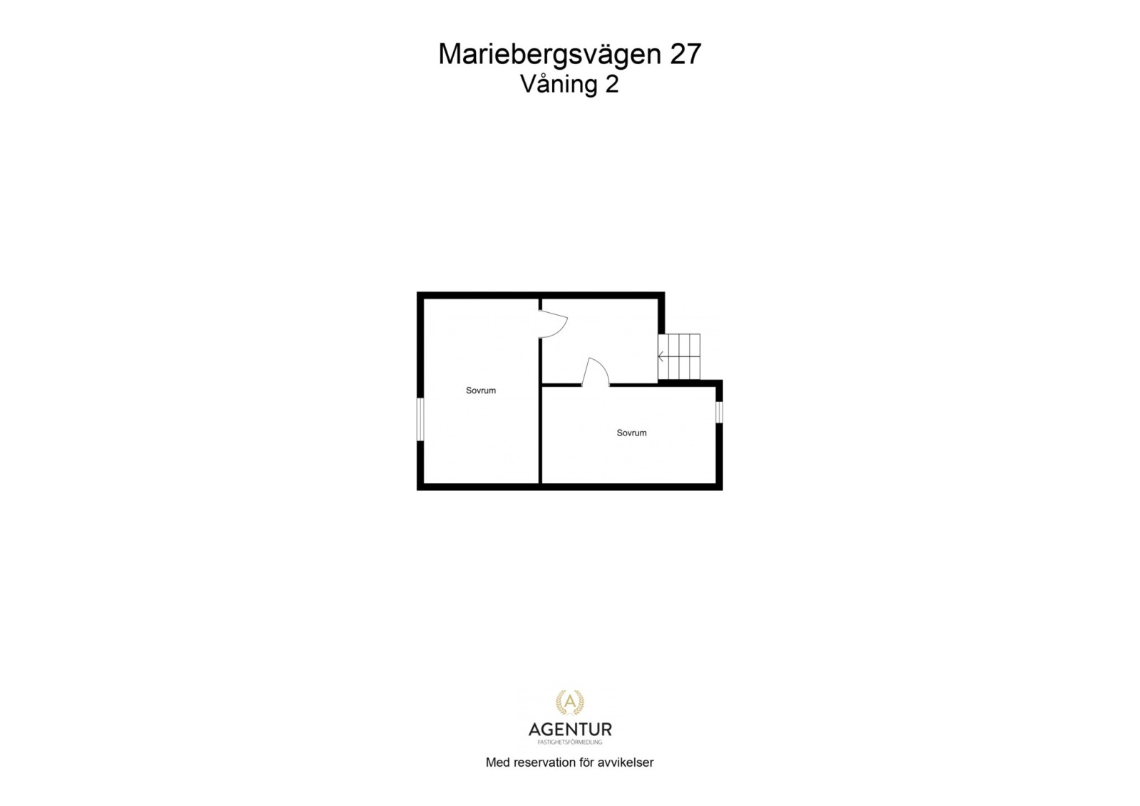 2D Floor Plan - Våning 2 - Letterhead Mariebergsvägen 27