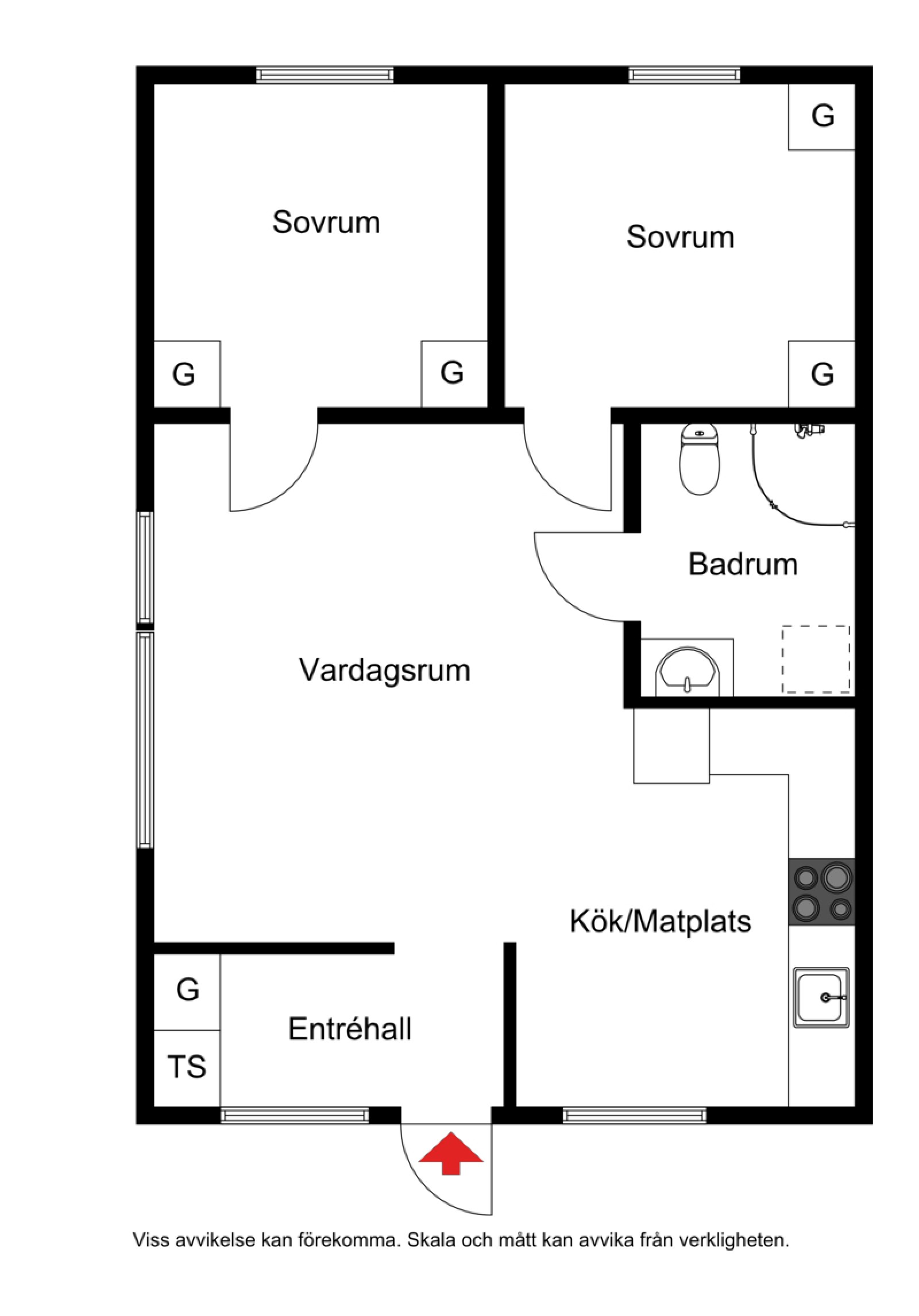 Planskiss Brandmossvägen 6A