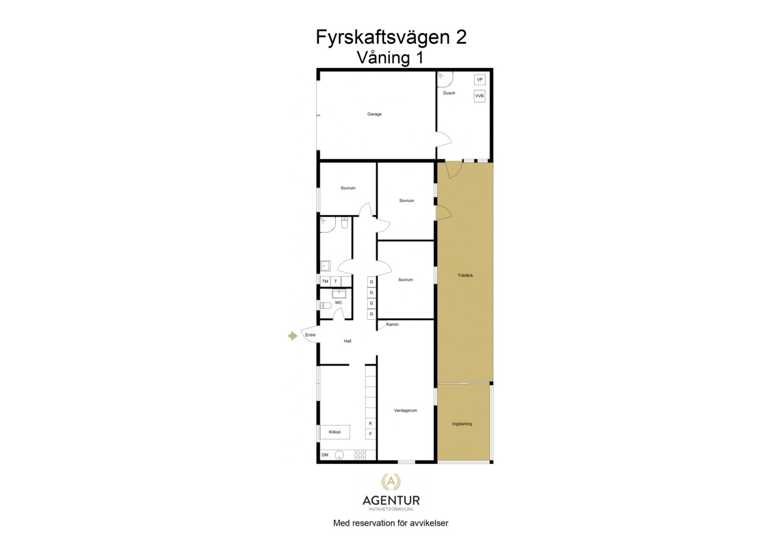 2D Floor Plan - Våning 1 - Letterhead Fyrskaftsvägen 2