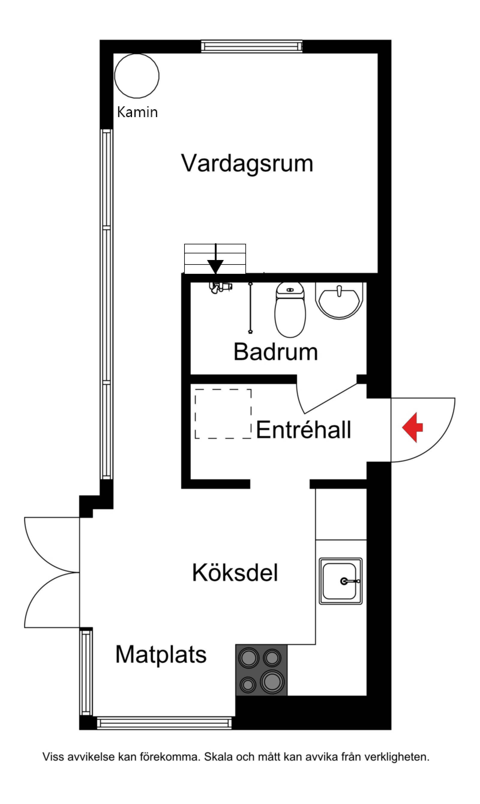 Planskiss entréplan Hjortstigen 26A