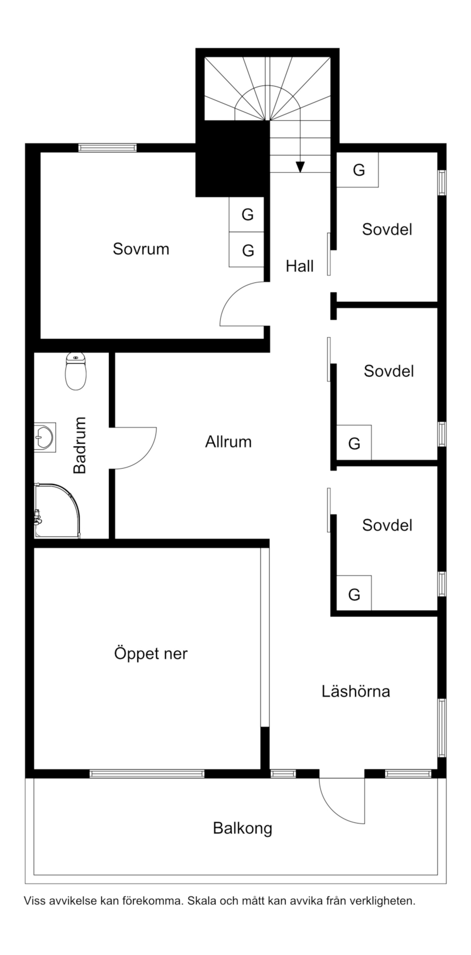 Planskiss övervåning Timmerby Village 5E