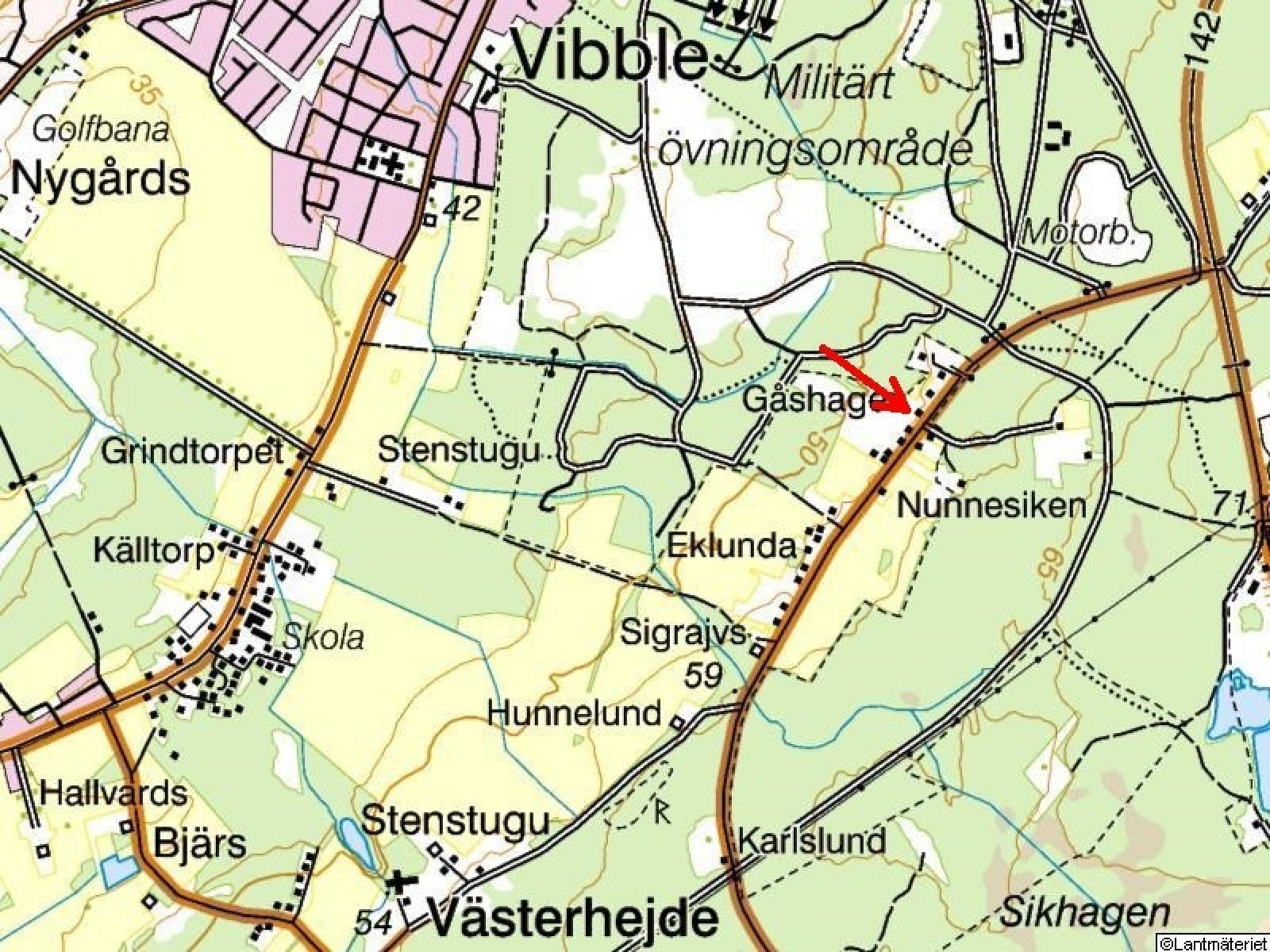 Terrängkarta Västerhejde Gåshagen 518