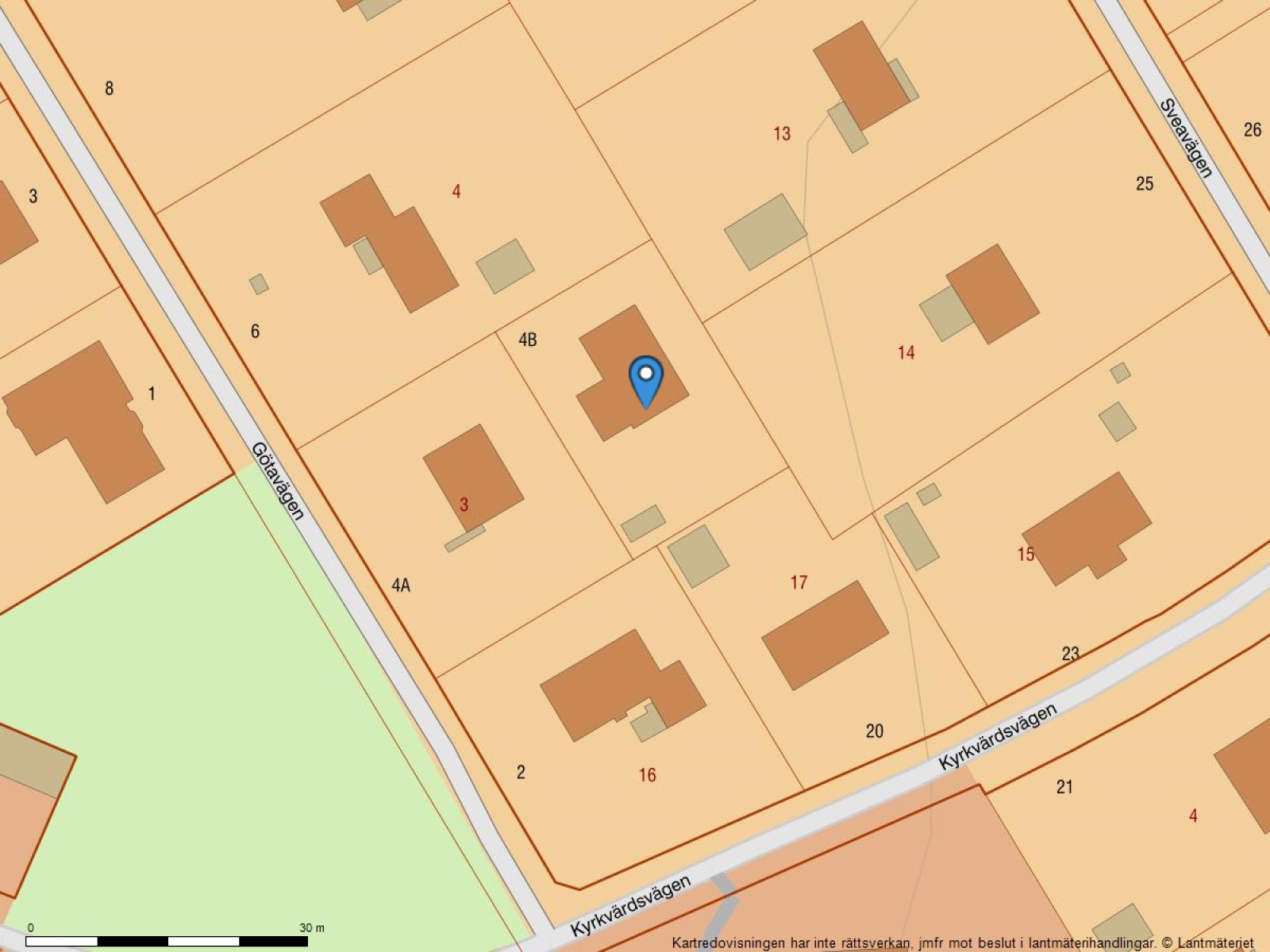 Fastighetskarta Götavägen 4B