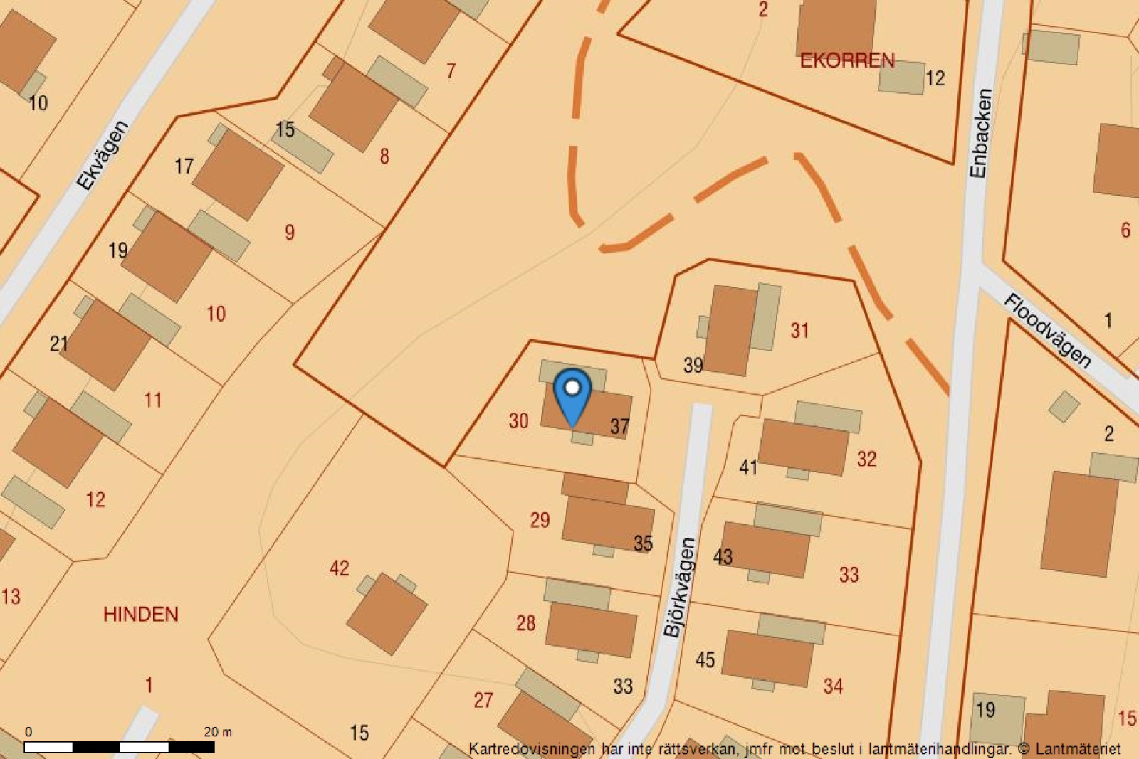 Fastighetskarta Björkvägen 37